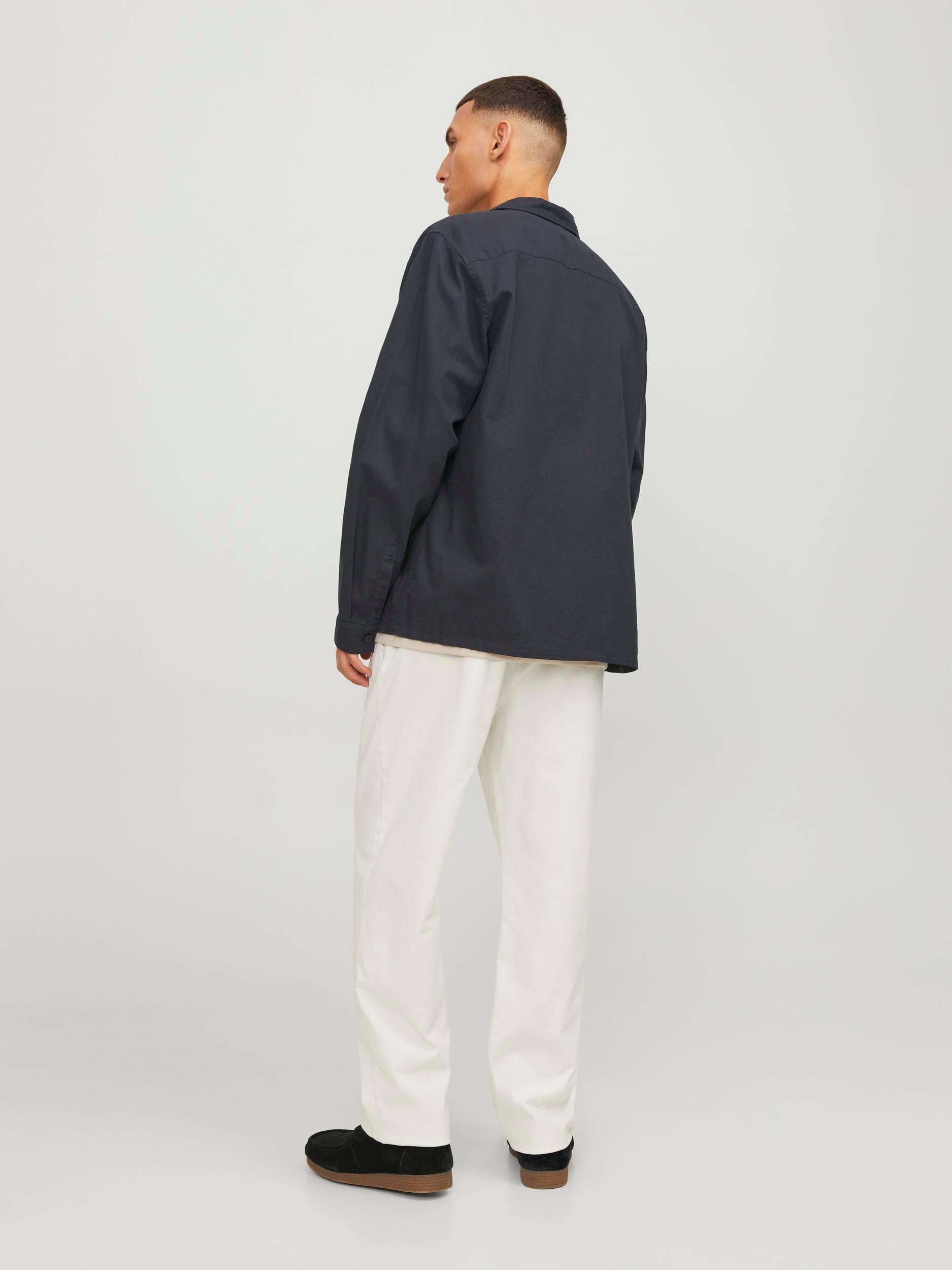 Jack & Jones Langarmhemd »JJEVENICE LINEN BLEND OVERSHIRT LS SN«