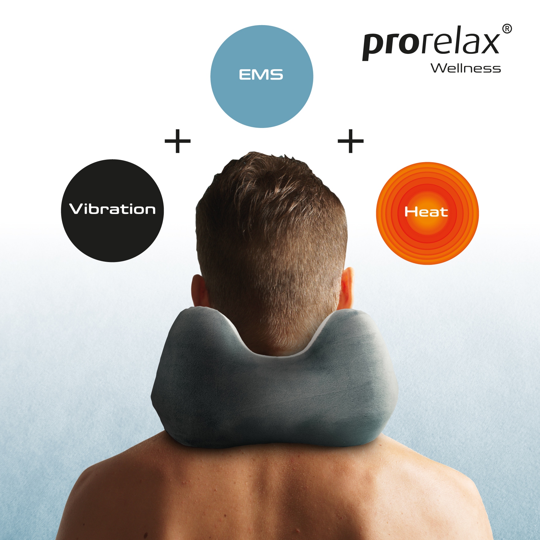 prorelax EMS-Gerät »EMS Massagekissen TRIO mit Wärmefunktion grau«, (3 tlg., 1 Massagekissen, 1 Elektrodenset, 1 USB-Kabel), akkubetrieben, inkl. 2 Elektroden-Pads