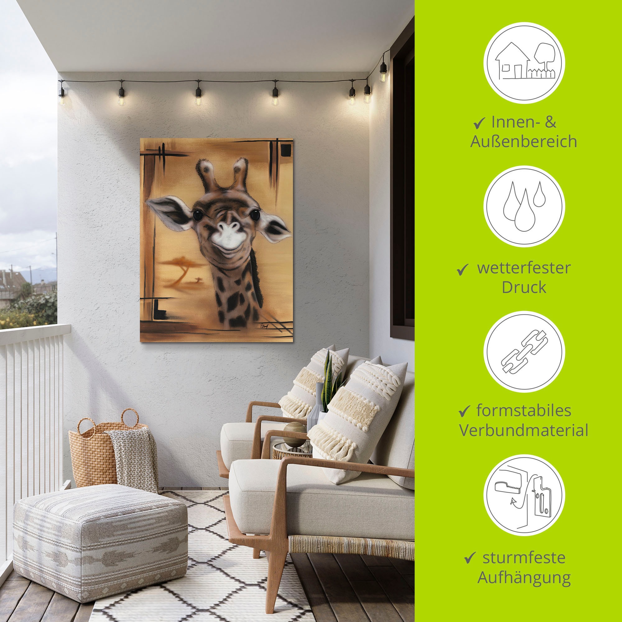 Artland Wandbild »Giraffe«, Giraffen Bilder, (1 St.), als Alubild, Outdoorbild, Leinwandbild in verschied. Größen