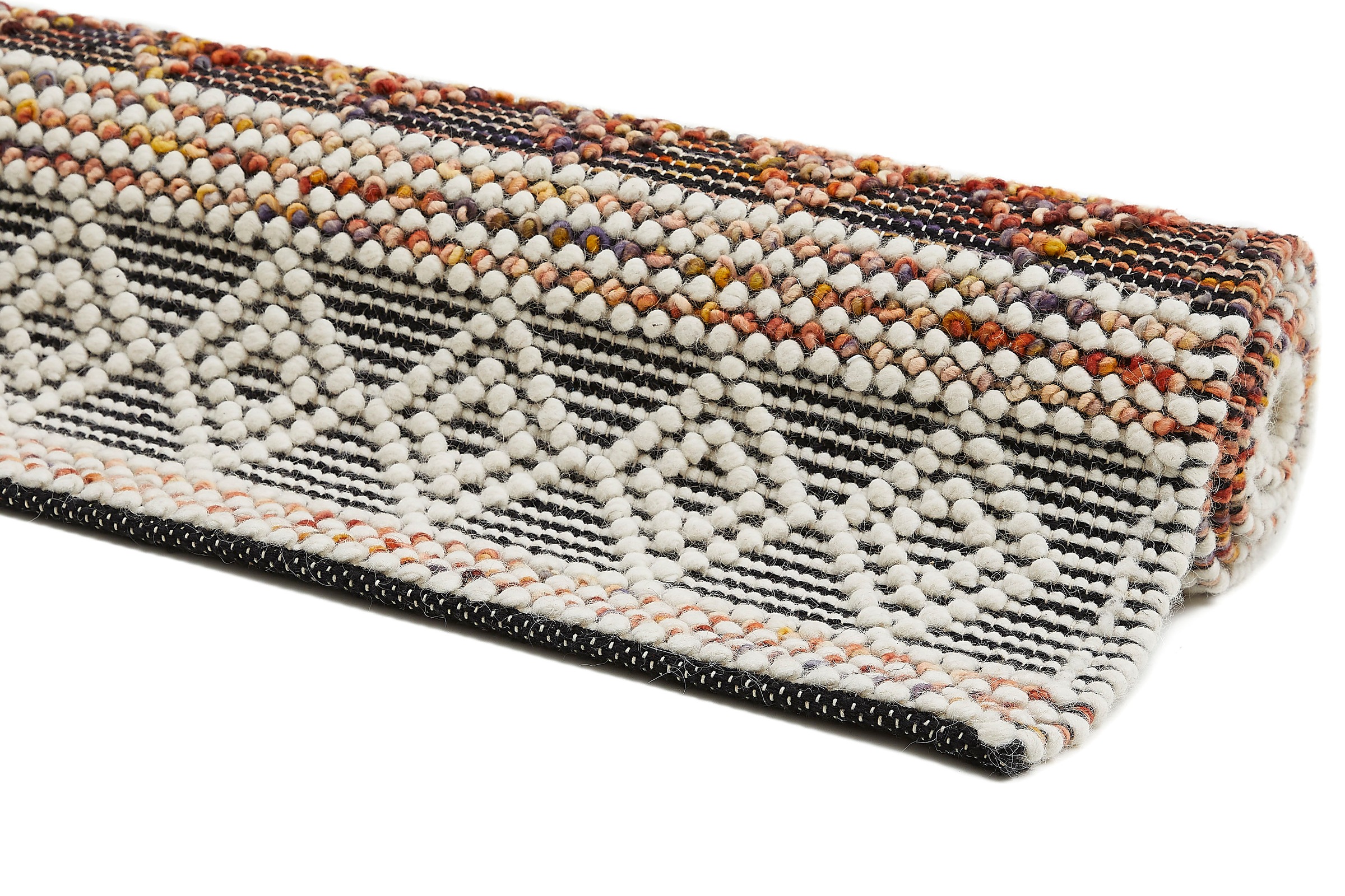 LUXOR living Wollteppich »Aalborg«, rechteckig, 10 mm Höhe, Handweb Teppich, reine Wolle, handgewebt, Rauten Design