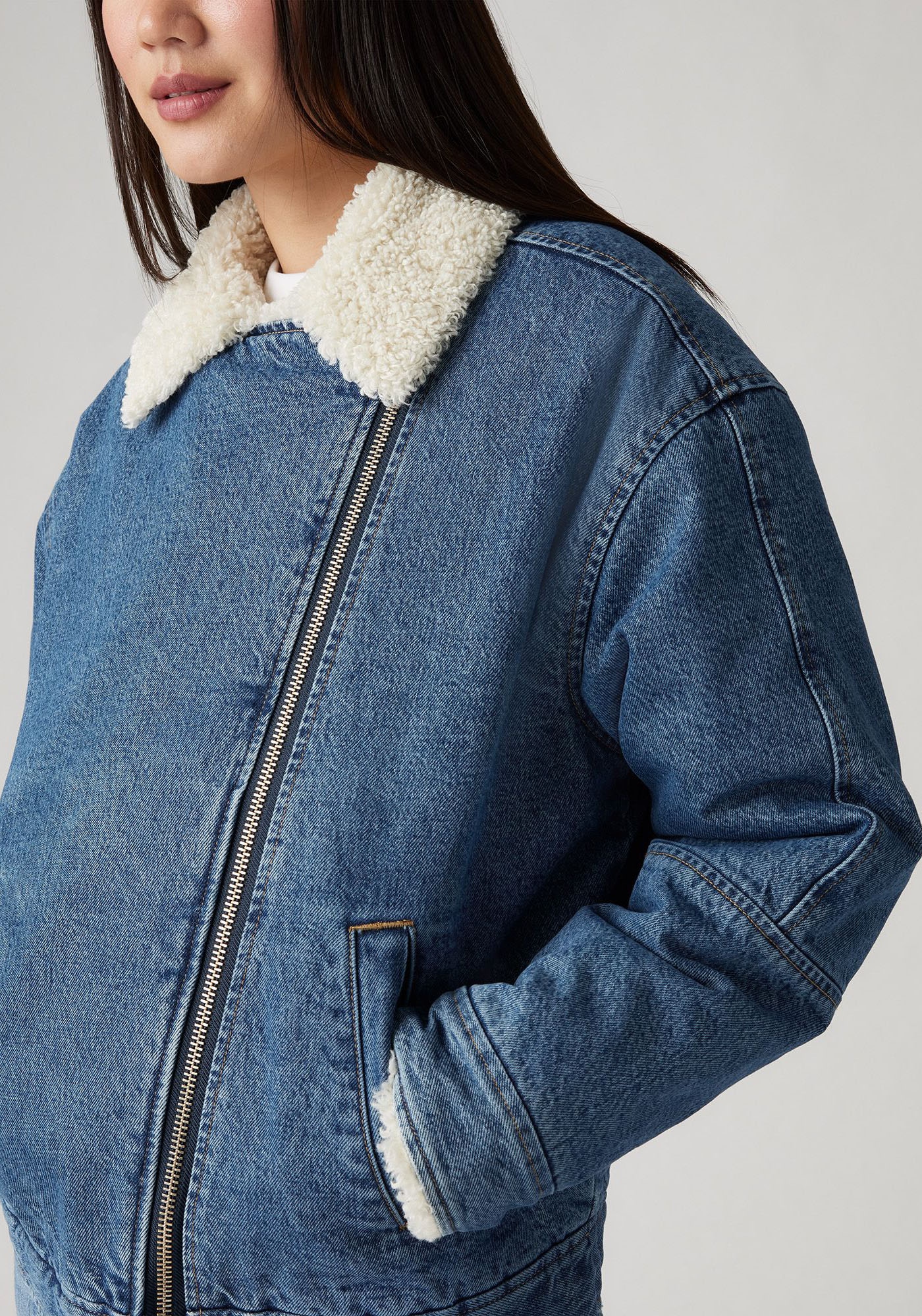 Levi's® Jeansjacke »SHERPA FLIGHT JACKET«, ohne Kapuze, mit Sherpa-Futter