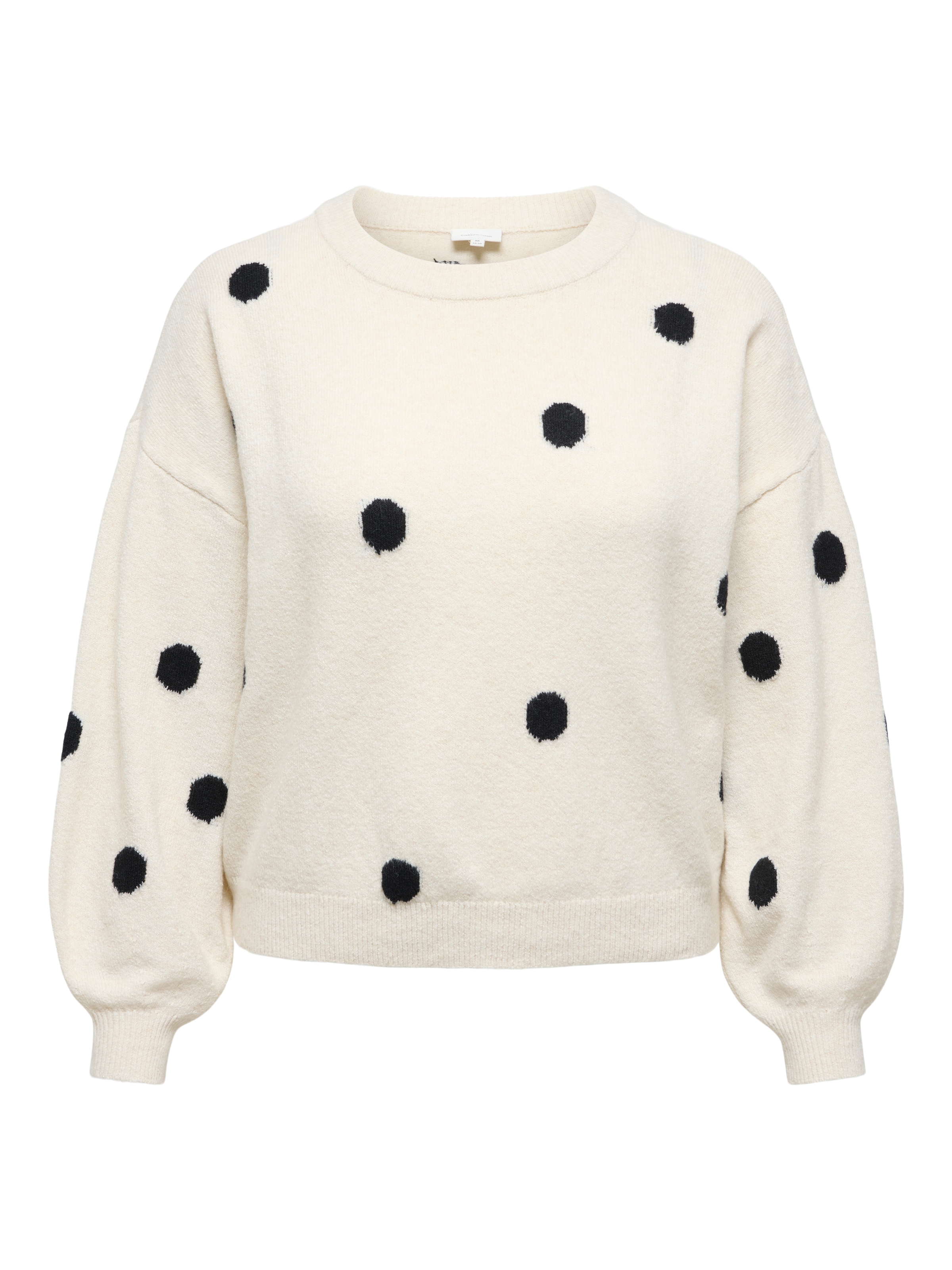 ONLY CARMAKOMA »CARRICA LS DETAIL O-NECK KNT« Materialmix, normal geschnitten