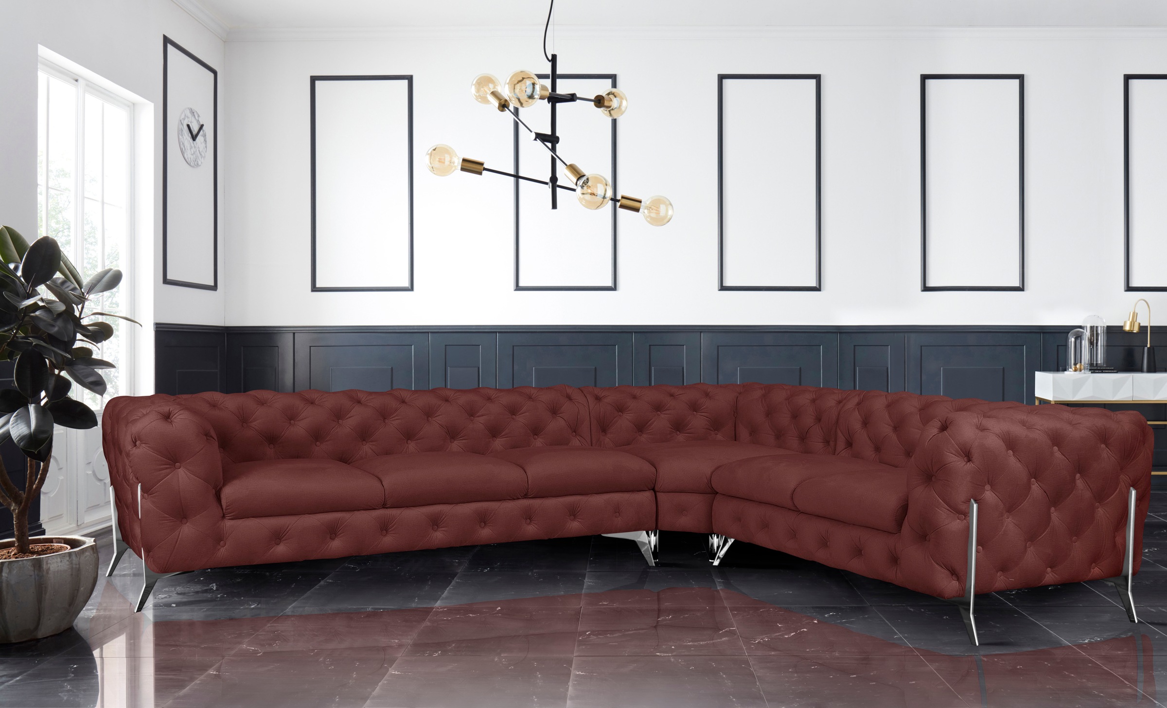 Home affaire Chesterfield-Sofa »Amaury L-Form« großes Ecksofa, Chesterfield günstig online kaufen
