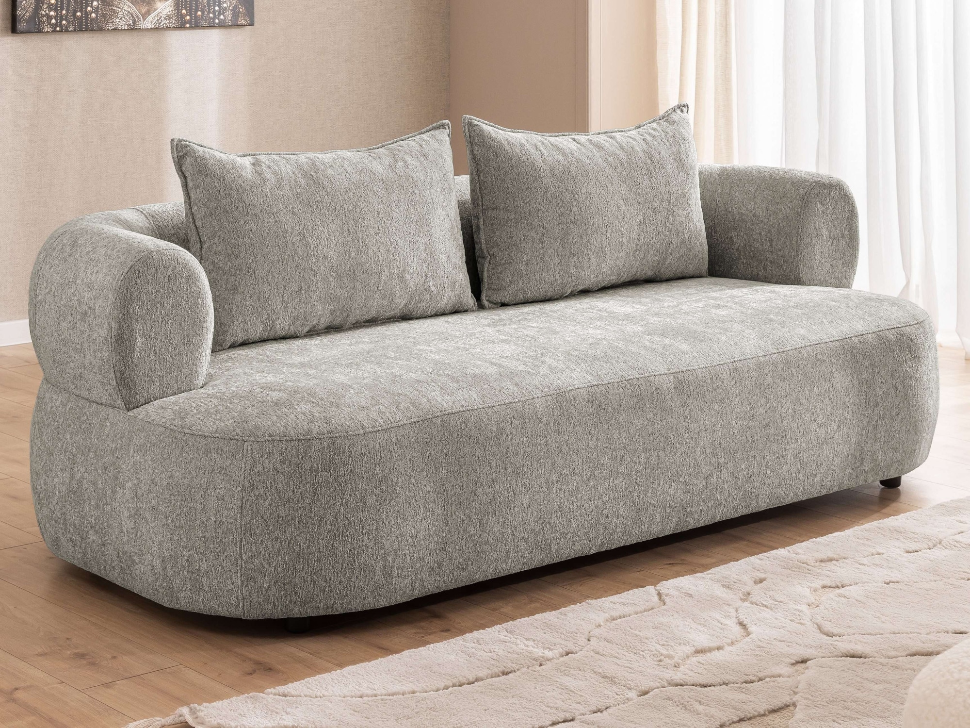Home affaire 3-Sitzer »LUSSAC 3-Sitzer Design-Sofa mit Zierkissen, Maße B/T günstig online kaufen