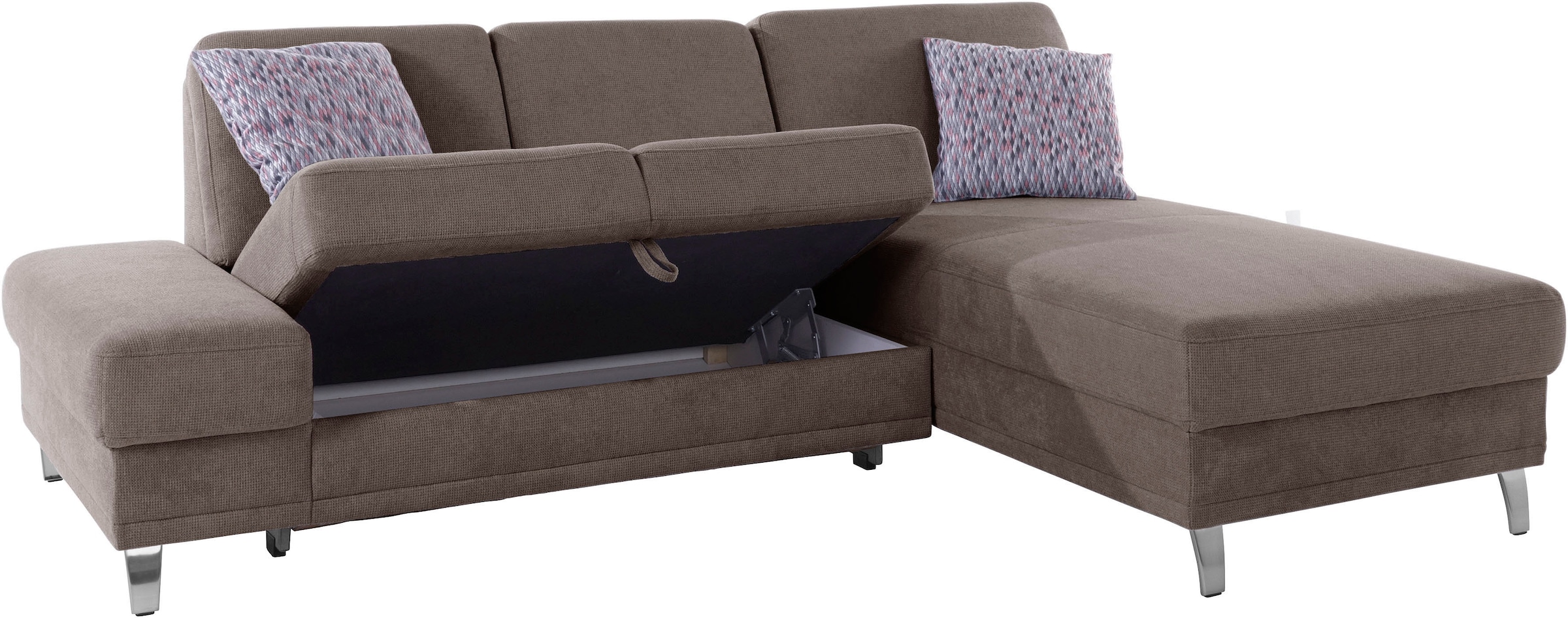 sit&more Ecksofa »Clio L-Form«, wahlweise mit Bettfunktion oder Vorziehsitz und Bettkasten, Federkern
