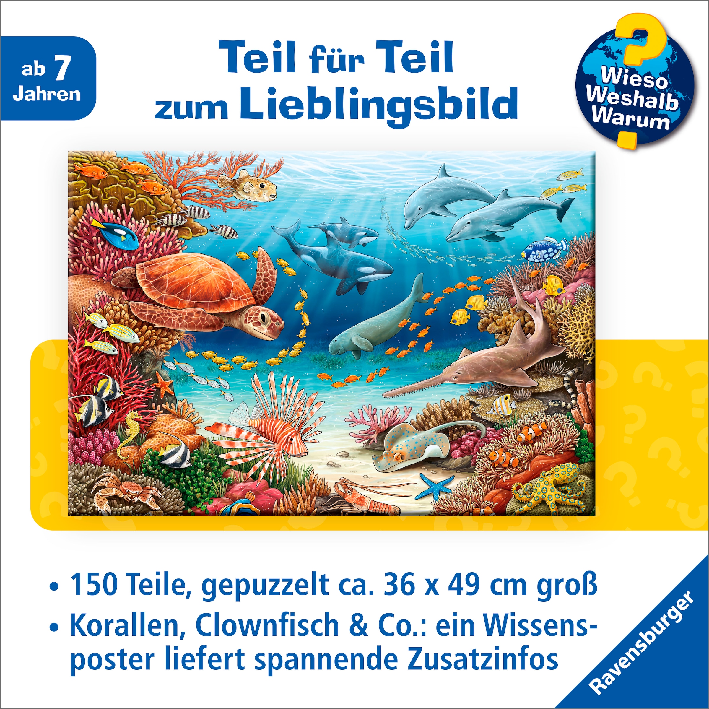 Ravensburger Puzzle »Wieso? Weshalb? Warum? Meerestiere am Korallenriff«, Made in Germany