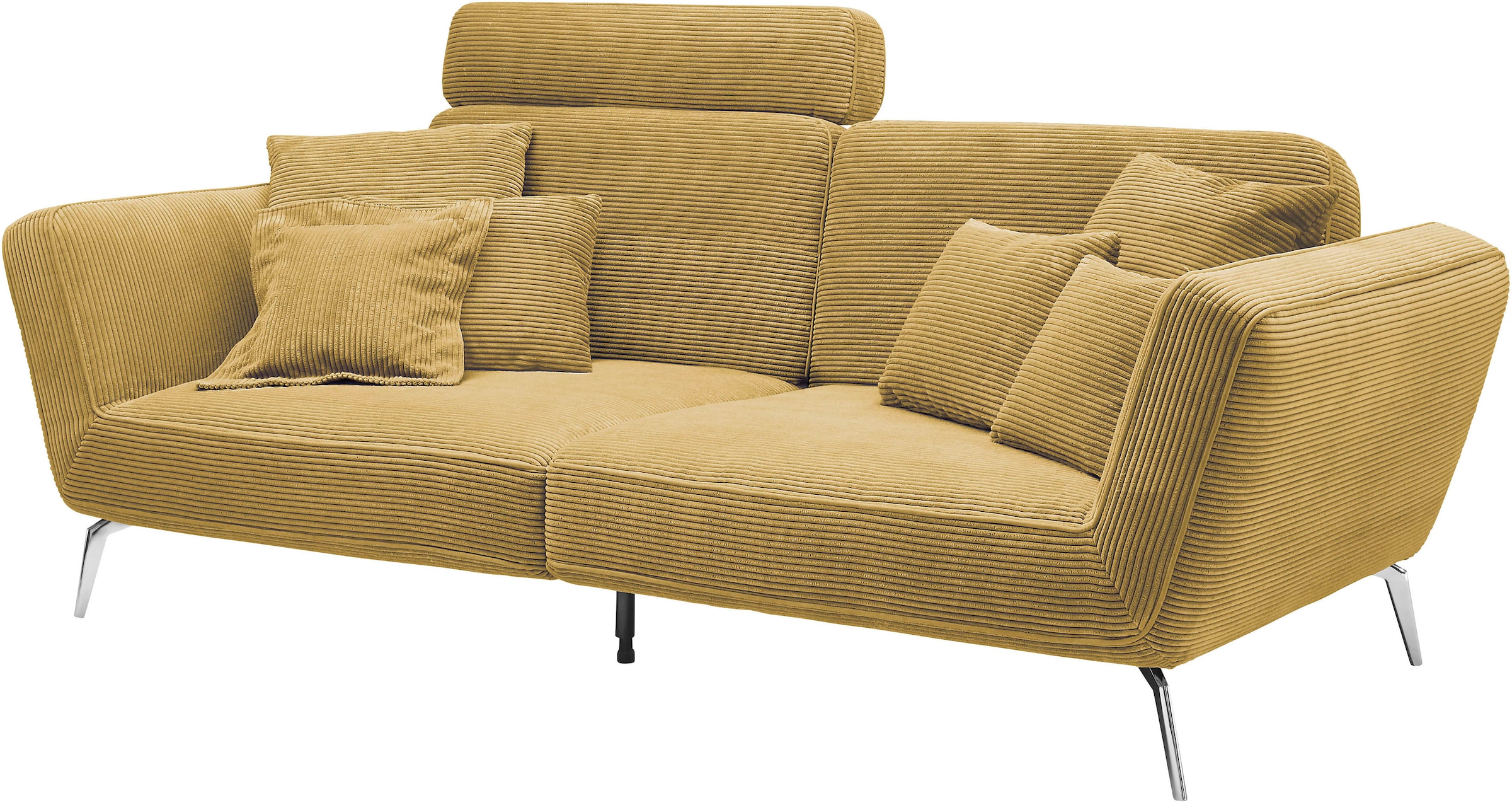 set one by Musterring Big-Sofa »SO 4500«, Füße chromfarben, wahlweise mit Kopfstütze, Breite 260cm, in Cord