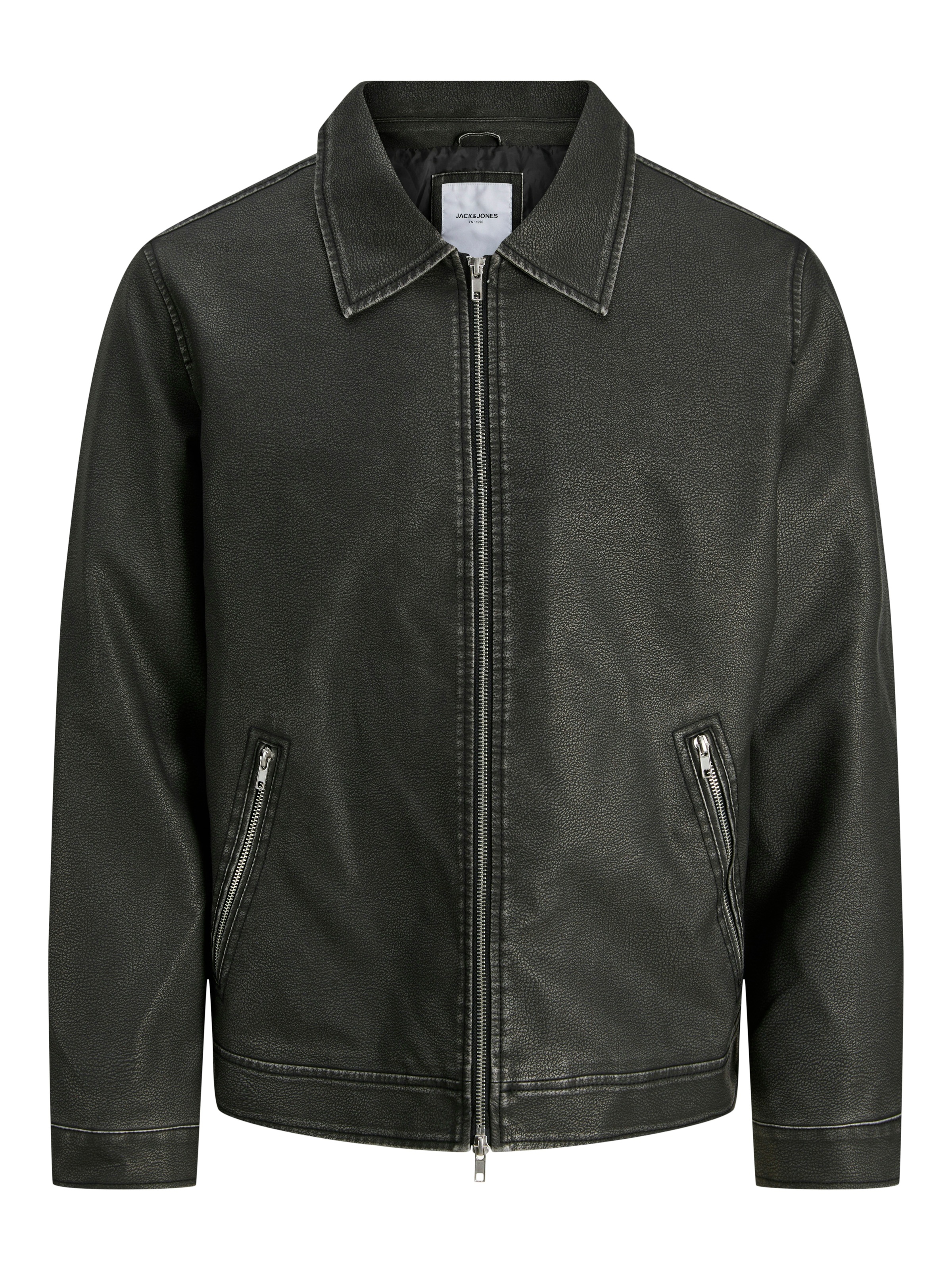 Jack & Jones Bikerjacke »JJECASABLANCA PU JACKET NOOS« ohne Kapuze mit Fronttaschen