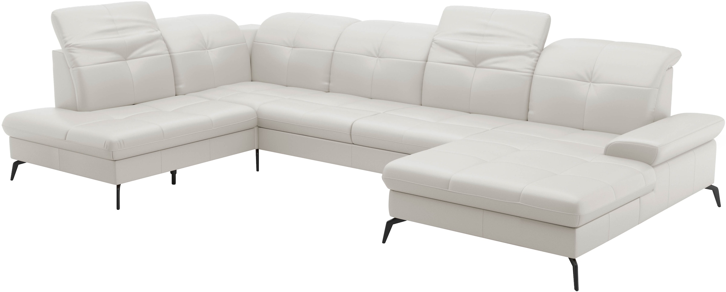 sit&more Wohnlandschaft »Amica, U-Form, inkl. Sitztiefenverstellung und Armteilverstellung«, wahlweise mit Kopfteilverstellung, Bettfunktion und Bettkasten