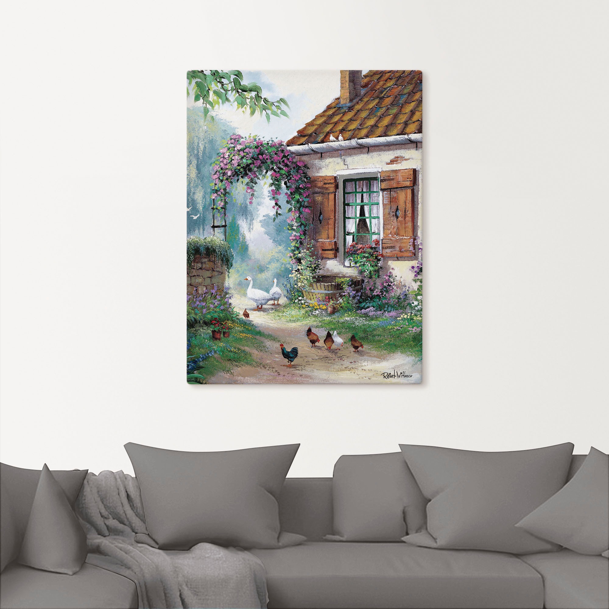 Artland Leinwandbild »Der Bauernhof«, Garten, (1 St.), auf Keilrahmen gespannt