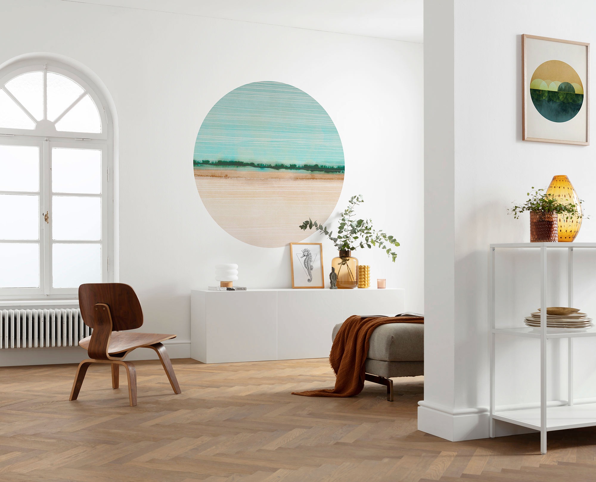 Komar Fototapete »Vlies selbstklebend - Beachside - Größe 125 x 125 cm«, bedruckt, Wohnzimmer, Schlafzimmer