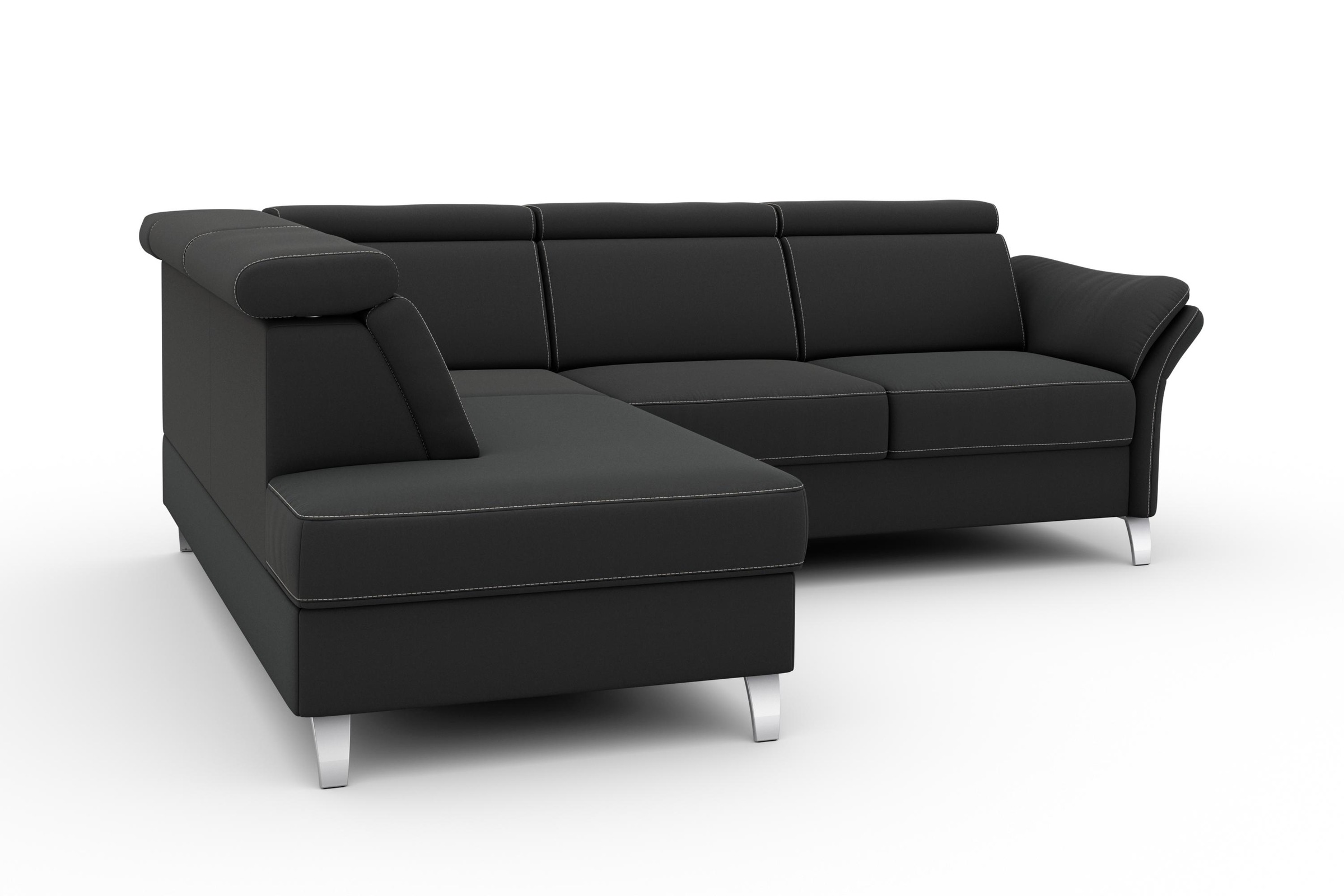 sit&more Ecksofa »Vincenzo L-Form«, inklusive Kopfteilverstellung, wahlweise mit Bettfunktion, Bettkasten