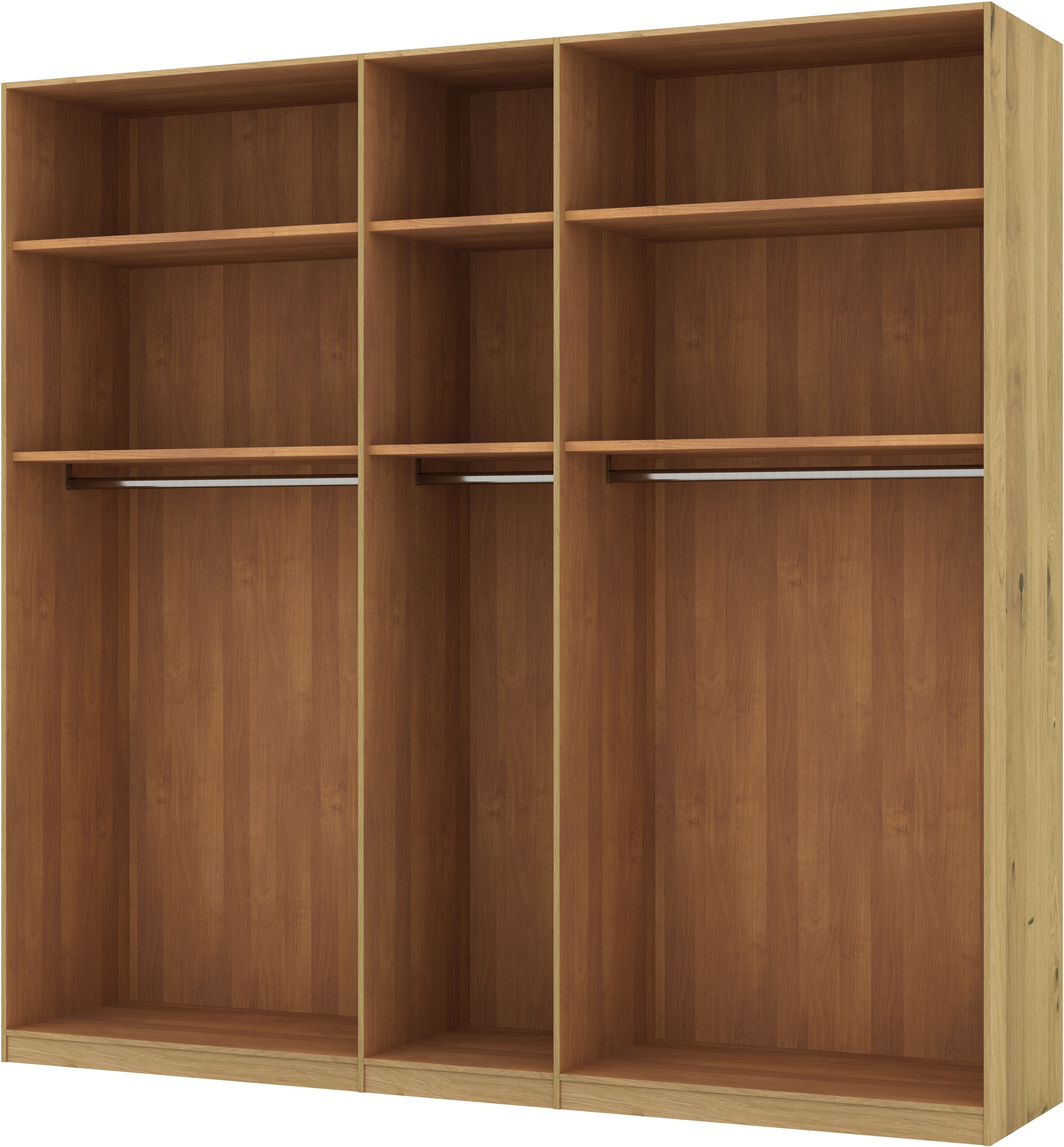 Musterring Drehtürenschrank »Savona, Kleiderschrank, Schrank, Garderobe, teilmassiv Eiche«, (mit Türdämpfern, mit Spiegel oder Glas, extra Böden, MADE IN GERMANY), Türen in Bianco-Eiche massiv, Spiegel-/Glastüren, verschiedene Größen