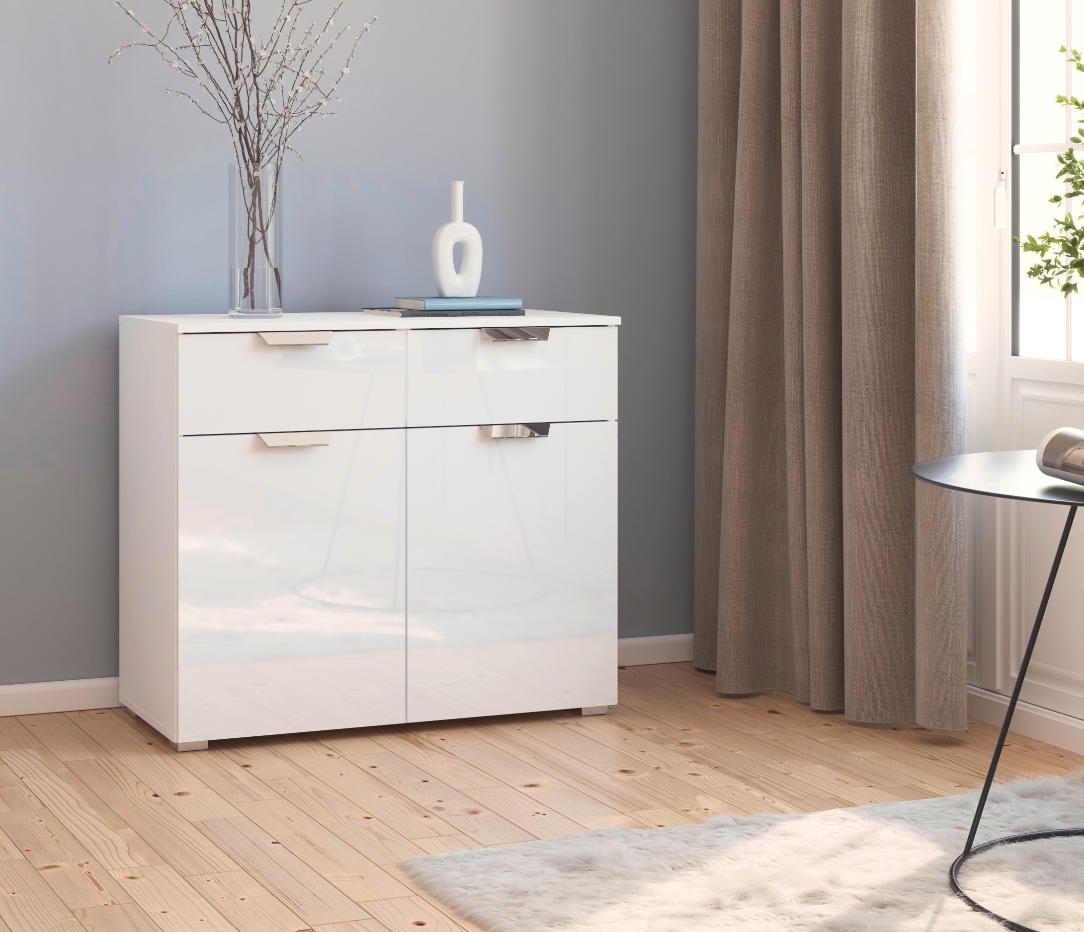 rauch Kombikommode »Glamour by Aditio«, mit Hochglanzfront, 2 Schubladen mit Softclose-Funktion
