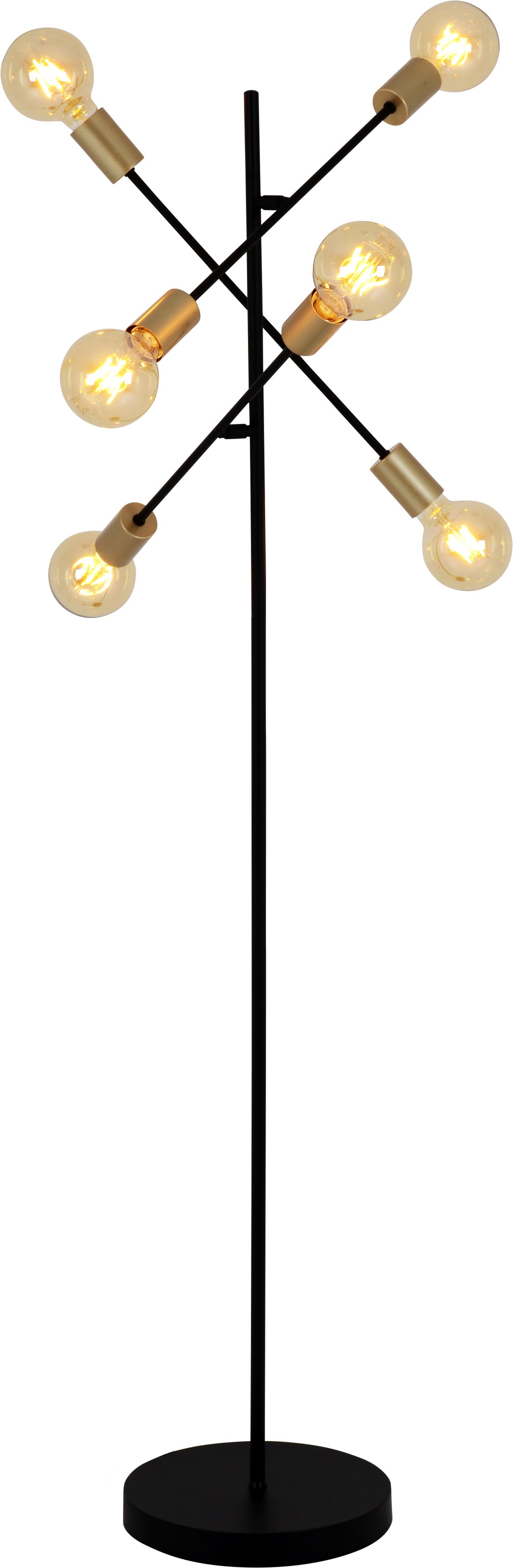 näve Stehlampe »Modo« E27 1 Stk. E27 max. 40W, incl. Tippschalter/Fußschalter, Farbe: schwarz, gold