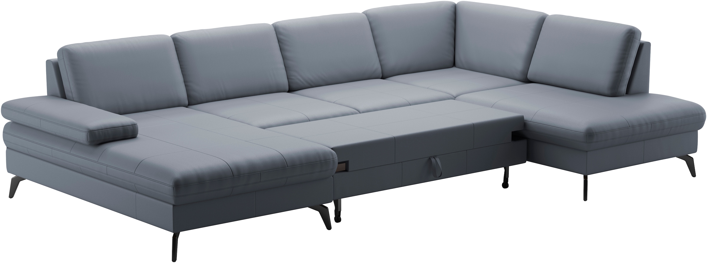 sit&more Wohnlandschaft »Morris U-Form, inkl. Sitztiefenverstellung«, wahlweise mit Armteilverstellung, Bettfunktion & Bettkasten