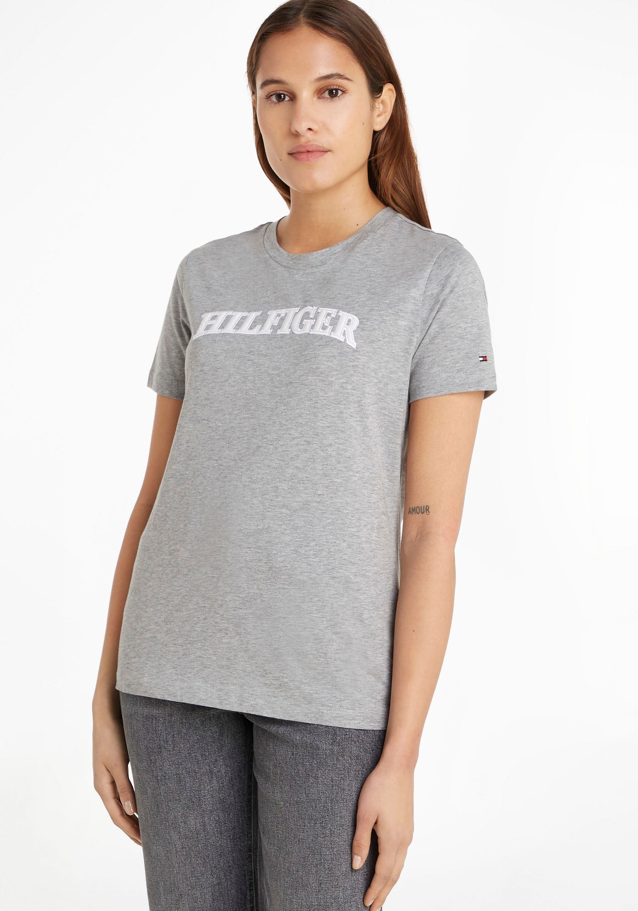 Tommy Hilfiger T-Shirt »REG TONAL HILFIGER C-NK SS«, mit Tommy Hilfiger Markenlabel