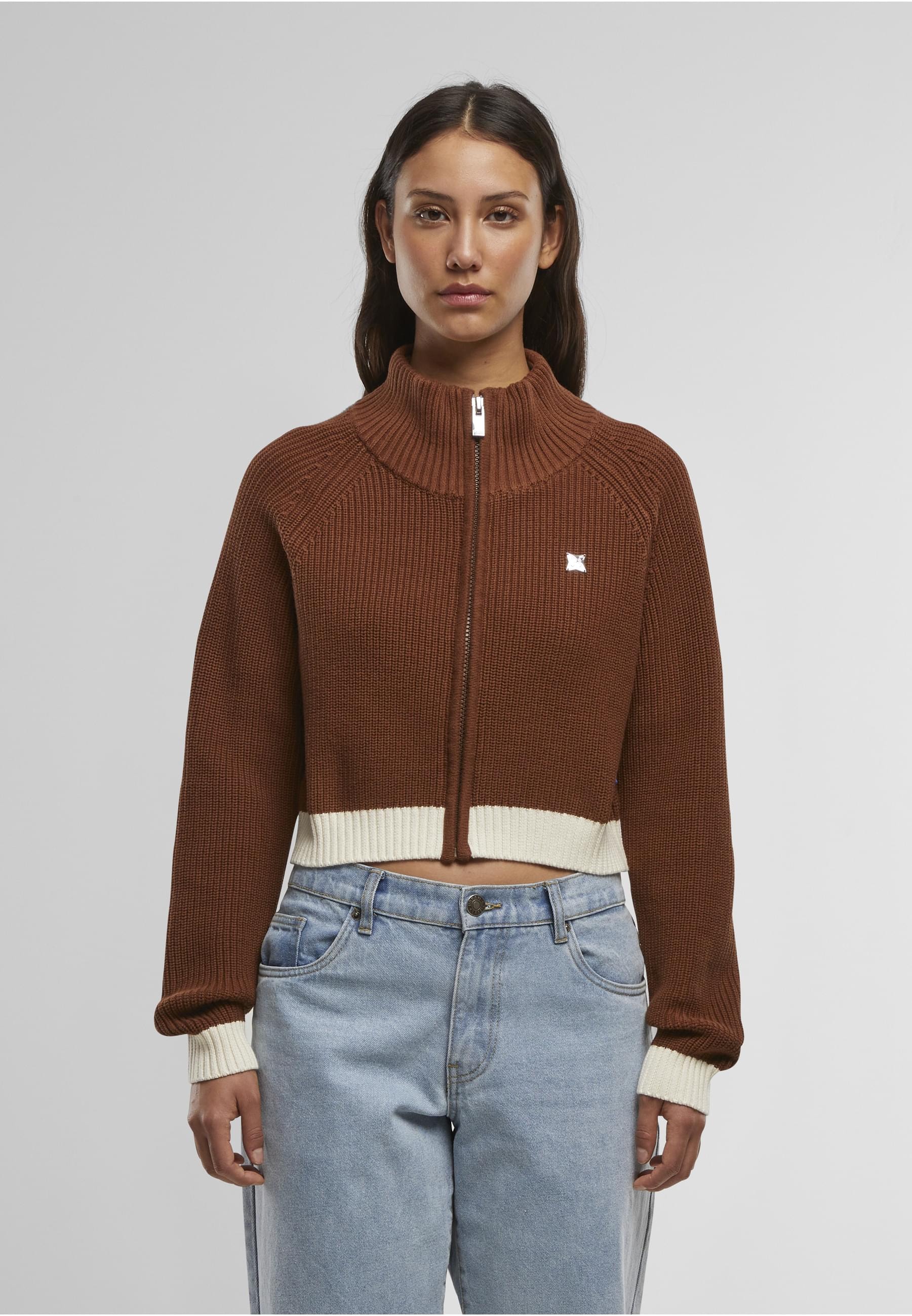 PEQUS Trainingsjacke »PEQUS PEQUS Cropped Knit Track Jacket« 1 Stk. tlg. ohne Kapuze