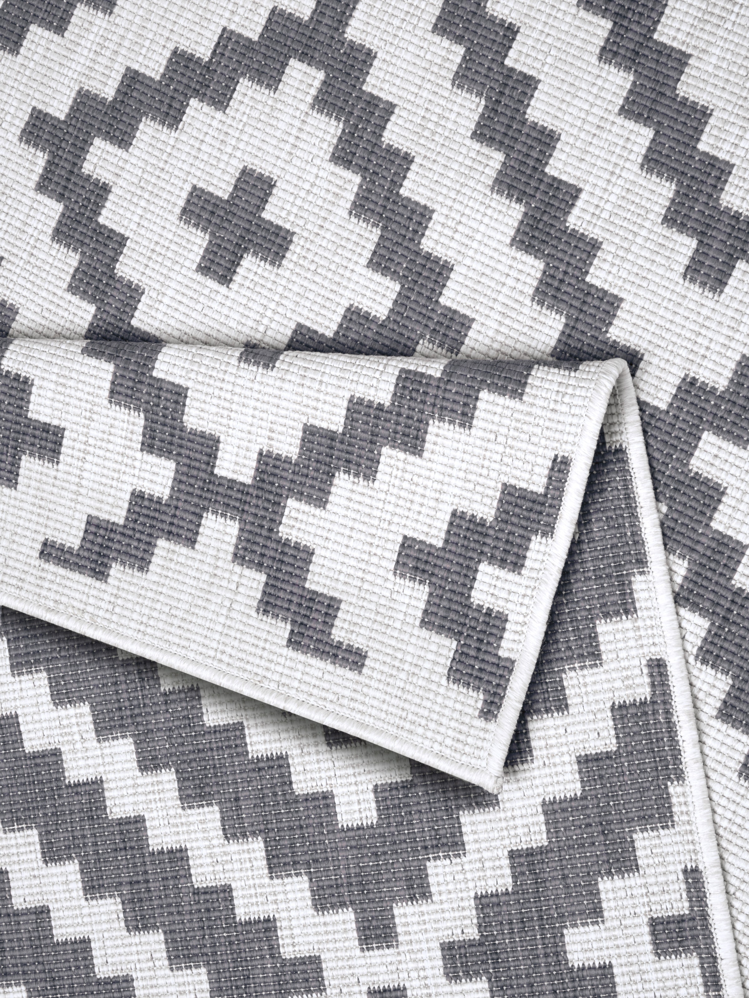 my home Teppich »Ronda Wendeteppich«, rechteckig, 5 mm Höhe, Sisal-Optik, Flachgewebe, In- und Outdoor, geometrisches Boho Design
