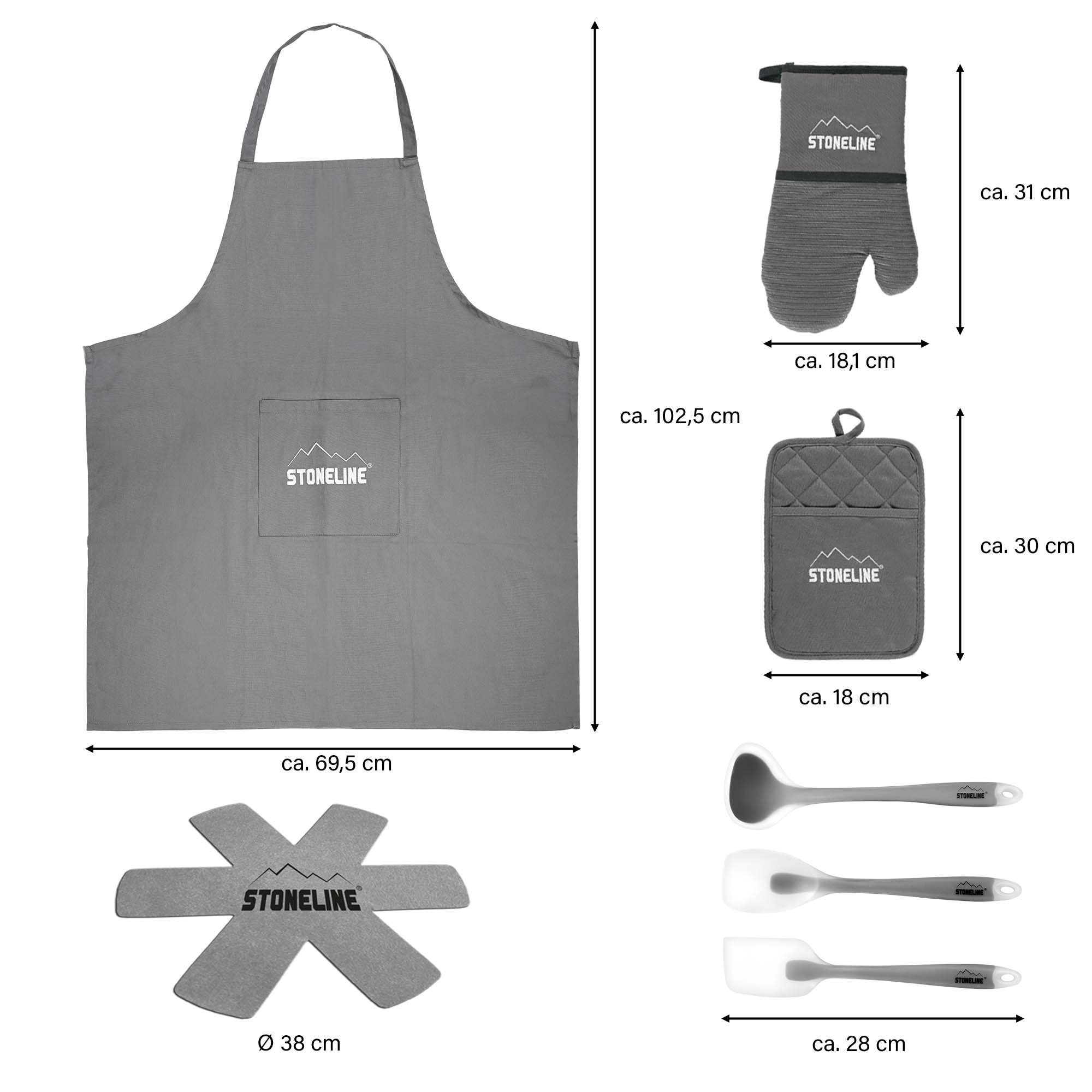 STONELINE Topf-Set »STONELINE® 17-teiliges Koch-Set, mit Glasdeckeln« Set, 17 tlg. tlg. Aluminium | Keramik