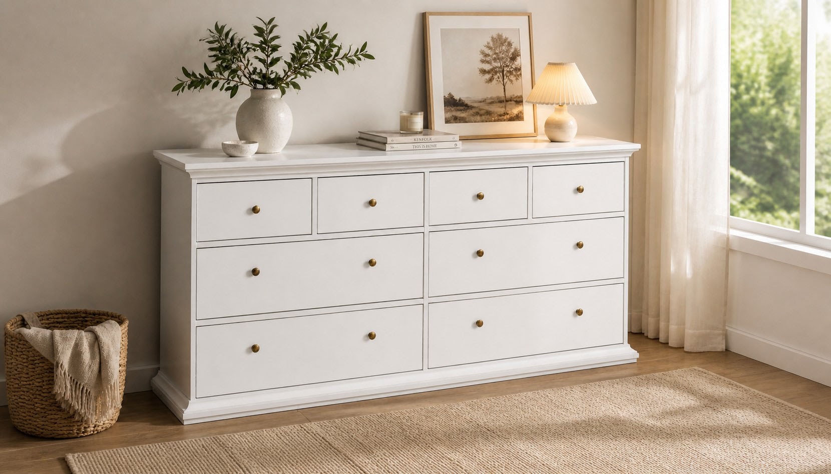 Home affaire Kommode »Kommode, 8 Schubladen, breit, Landhausstil«