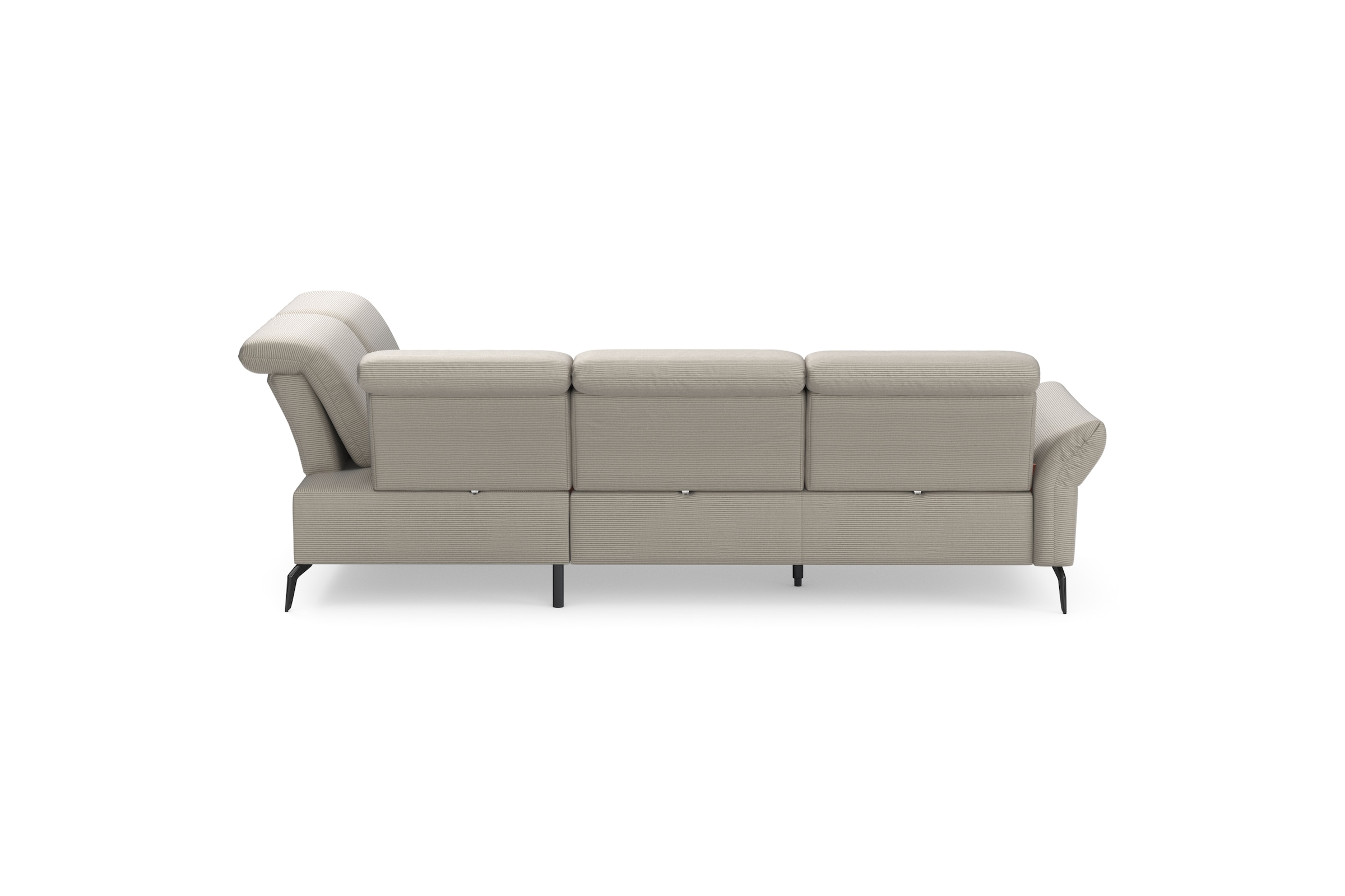INOSIGN Ecksofa »Coco L-Form«, Sitztiefen-, Arm- und Kopfteilverstellung, Cord-Bezug, Fußhöhe 15 cm