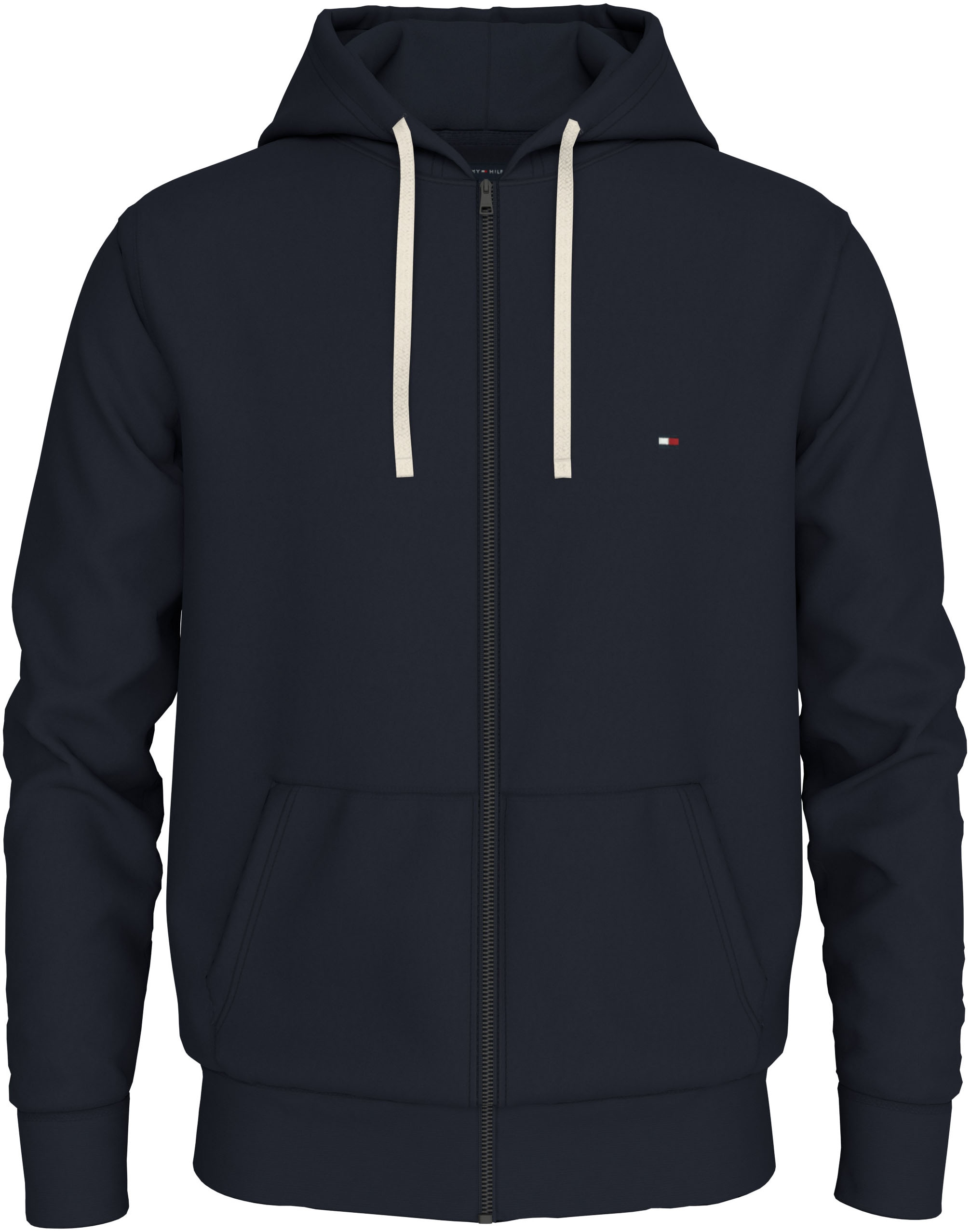 Tommy Hilfiger Kapuzensweatjacke »ESSENTIAL FLEECE ZIP THROUGH« kleine Logostickerei
