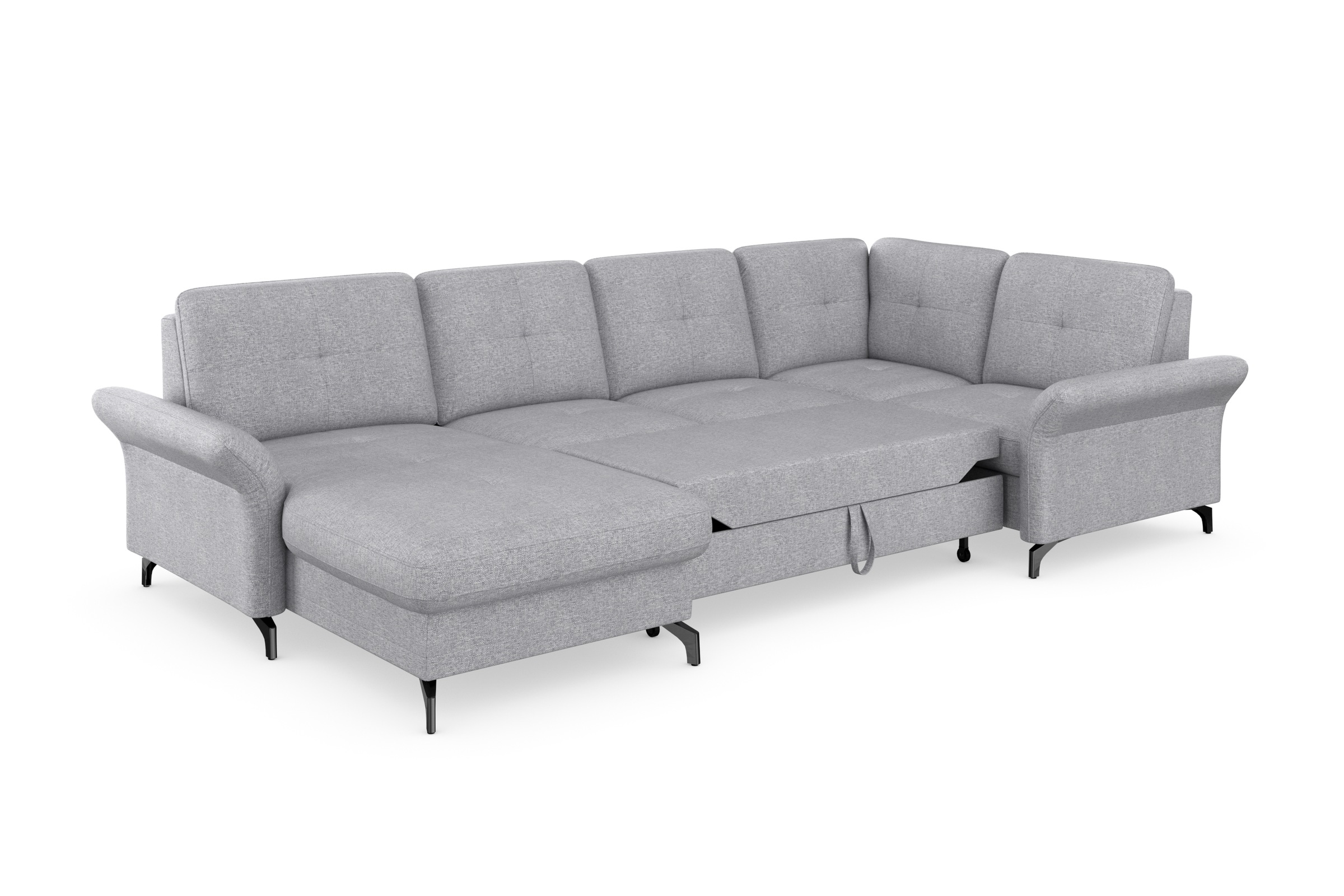 Places of Style Wohnlandschaft »Calando U-Form«, wahlweise mit Bettfunktion, Bettkasten und Armteilfunktion