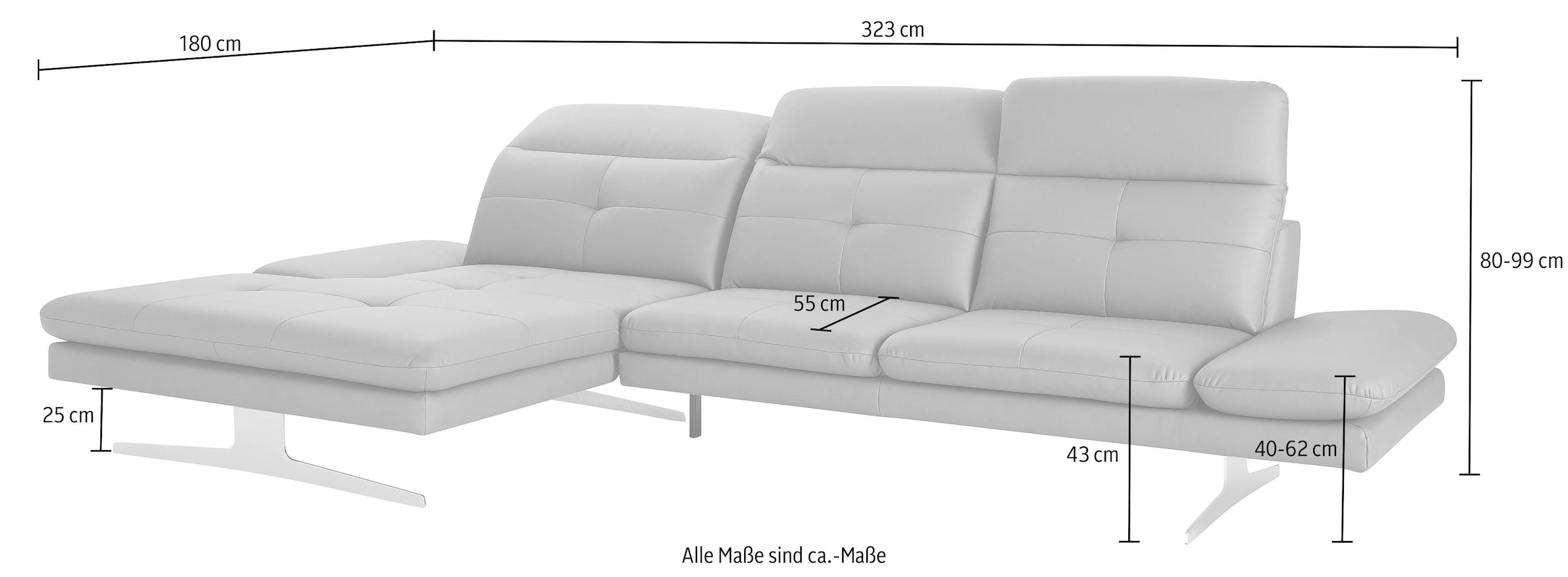 exxpo - sofa fashion Raten Kopf- Armlehnenverstellung bzw. Ecksofa bestellen inkl. auf und »Dana«, Rückenverstellung