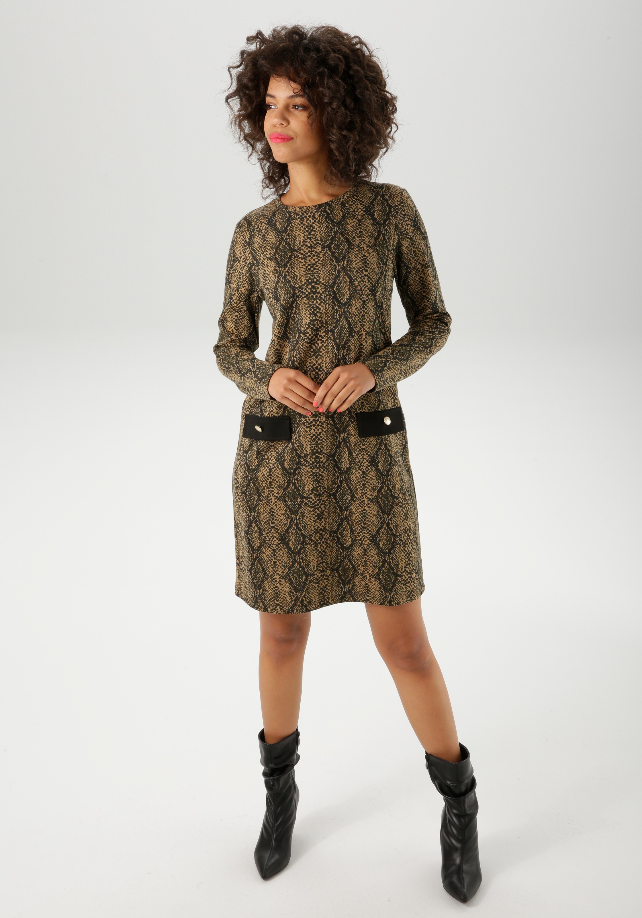 Aniston CASUAL Jerseykleid, im extravagantem Schlangen-Muster - NEUE KOLLEKTION