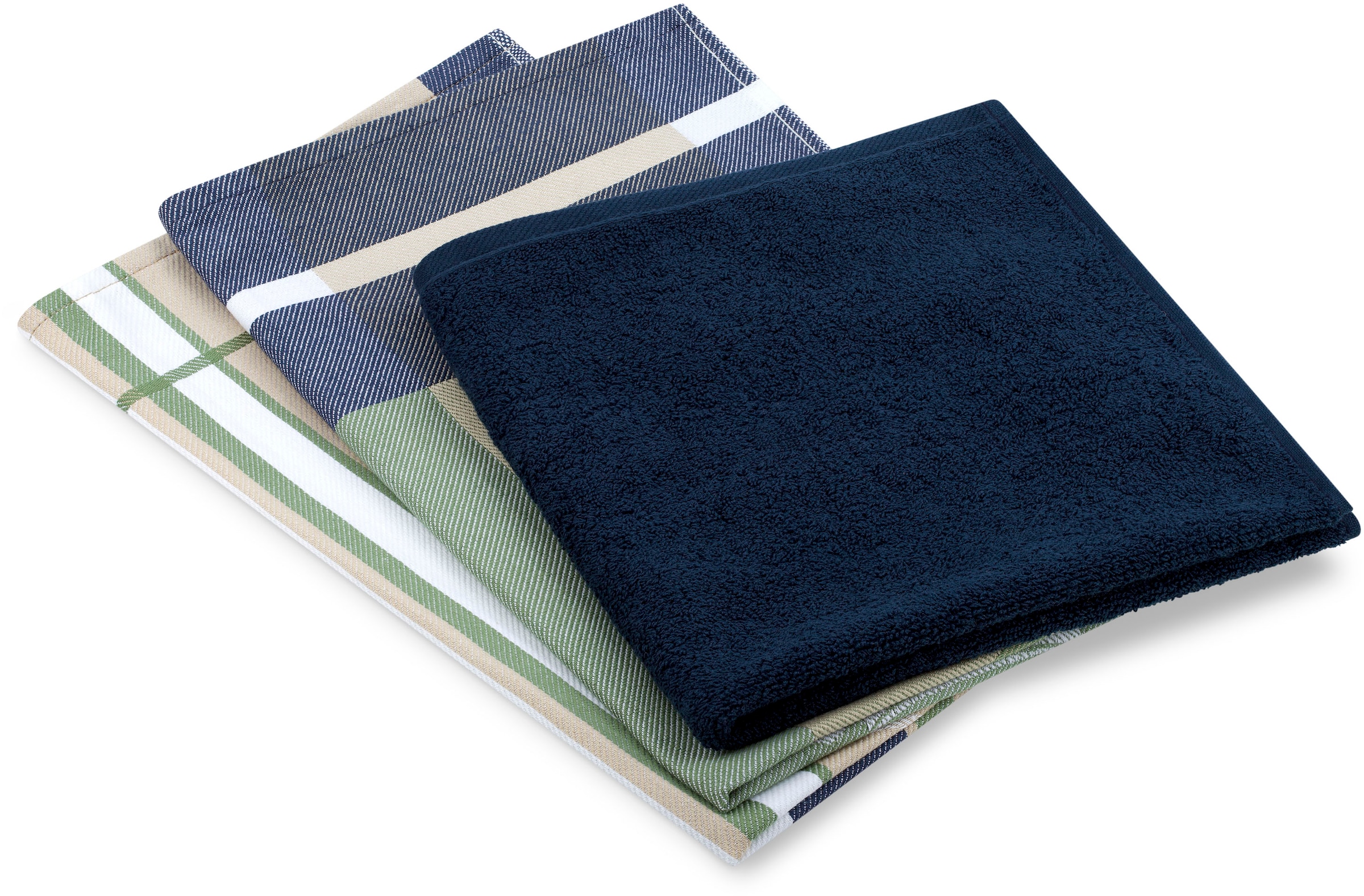 ROSS Geschirrtuch »1663 3er-Set mit Banderole« aus feinster Baumwolle