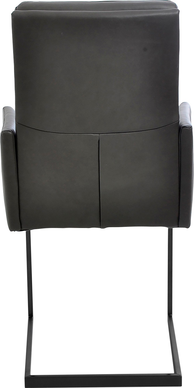 K+W Komfort & Wohnen Armlehnstuhl, Leder CLOUD, stabiles Hochkantrohr, Untergestell in Edelstahloptik oder schwarz