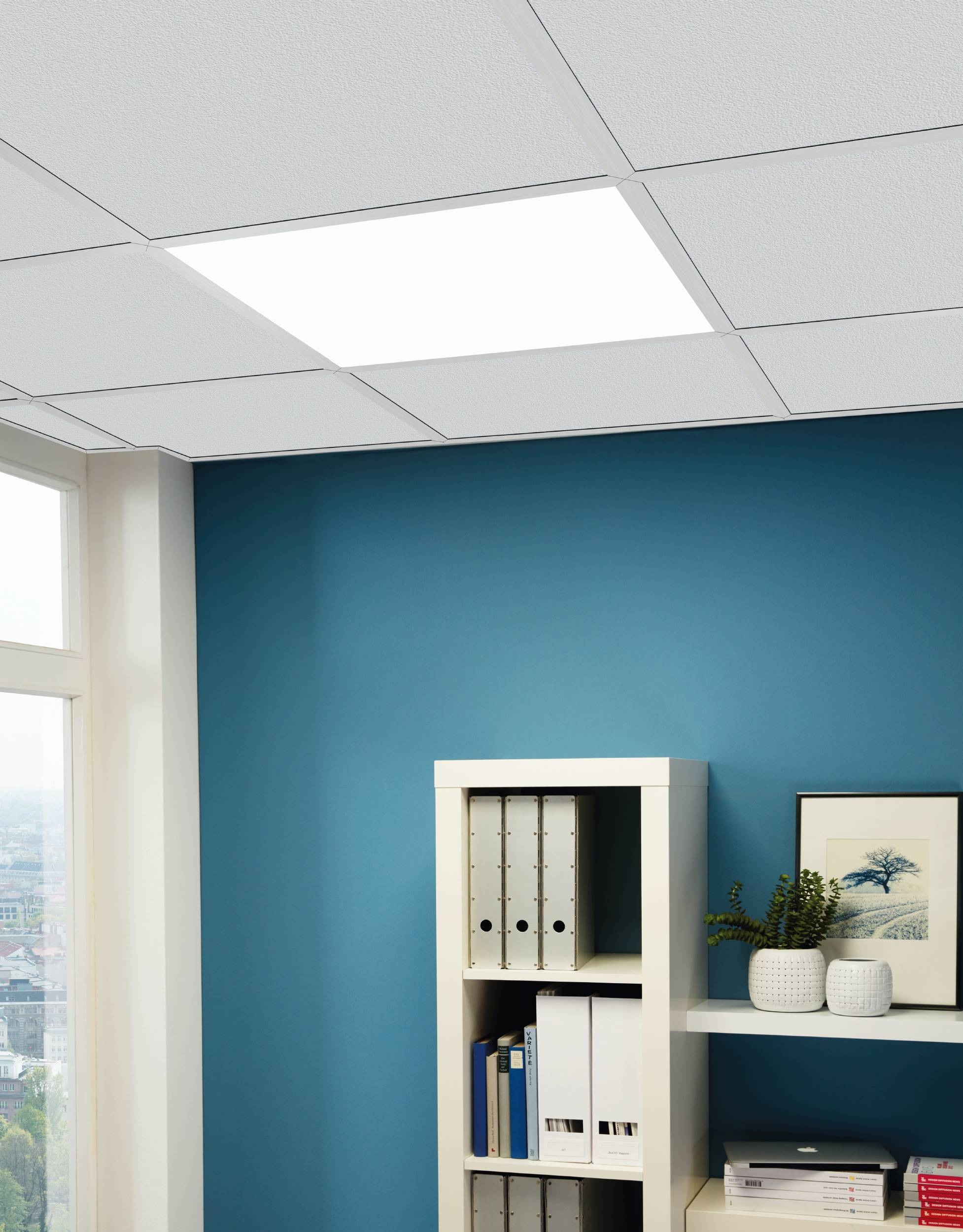 EGLO Rasterleuchte »Salobrena 1 Deckenlampe, Aluminium und Kunststoff, Aufbaulampe, Lampe« LED-Modul 1 Stk. Neutralweiß