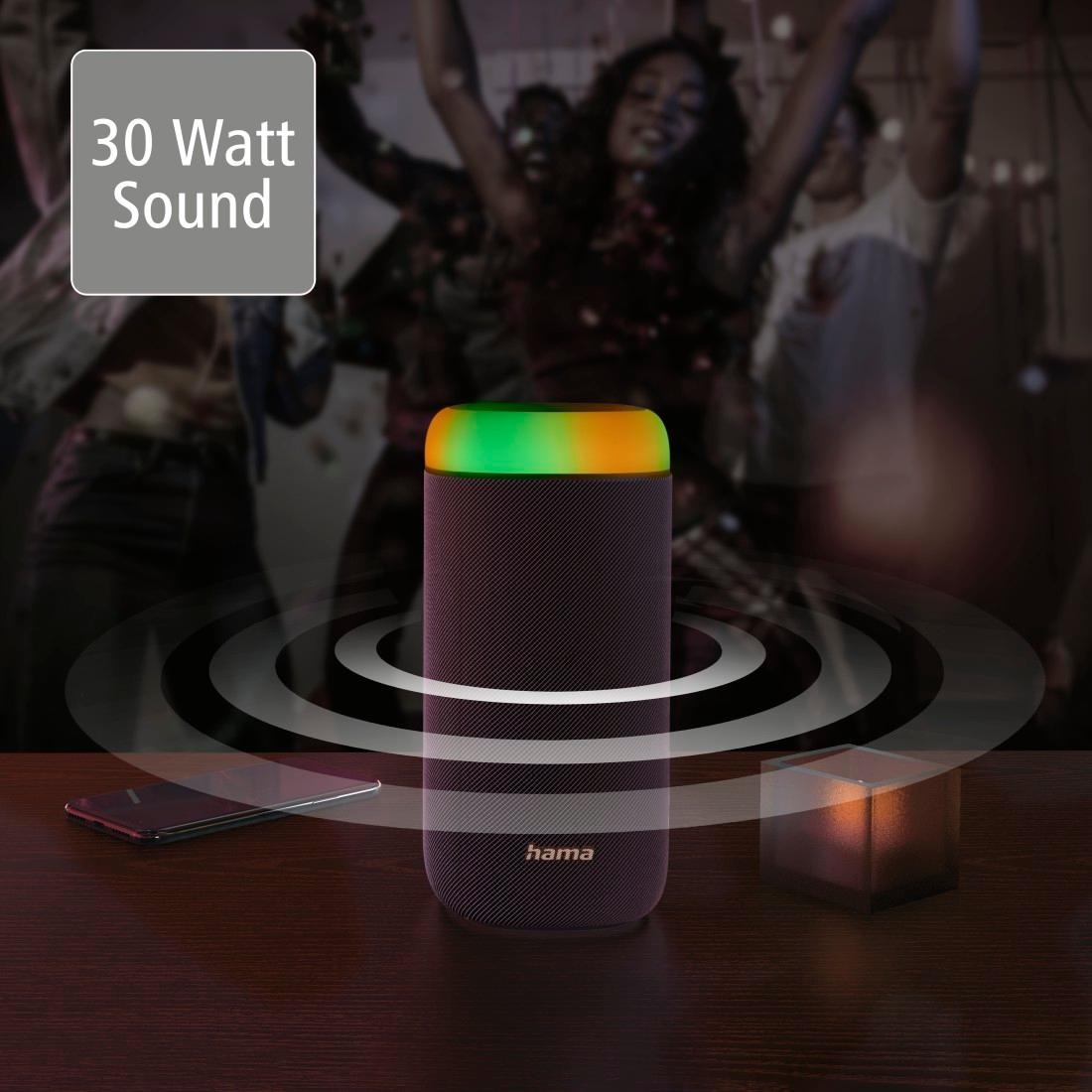 Hama Bluetooth-Lautsprecher »Bluetooth Box LED W bestellen Sound Bass auf 360ᵒ Xtra Raten spritzwassergeschützt« 30