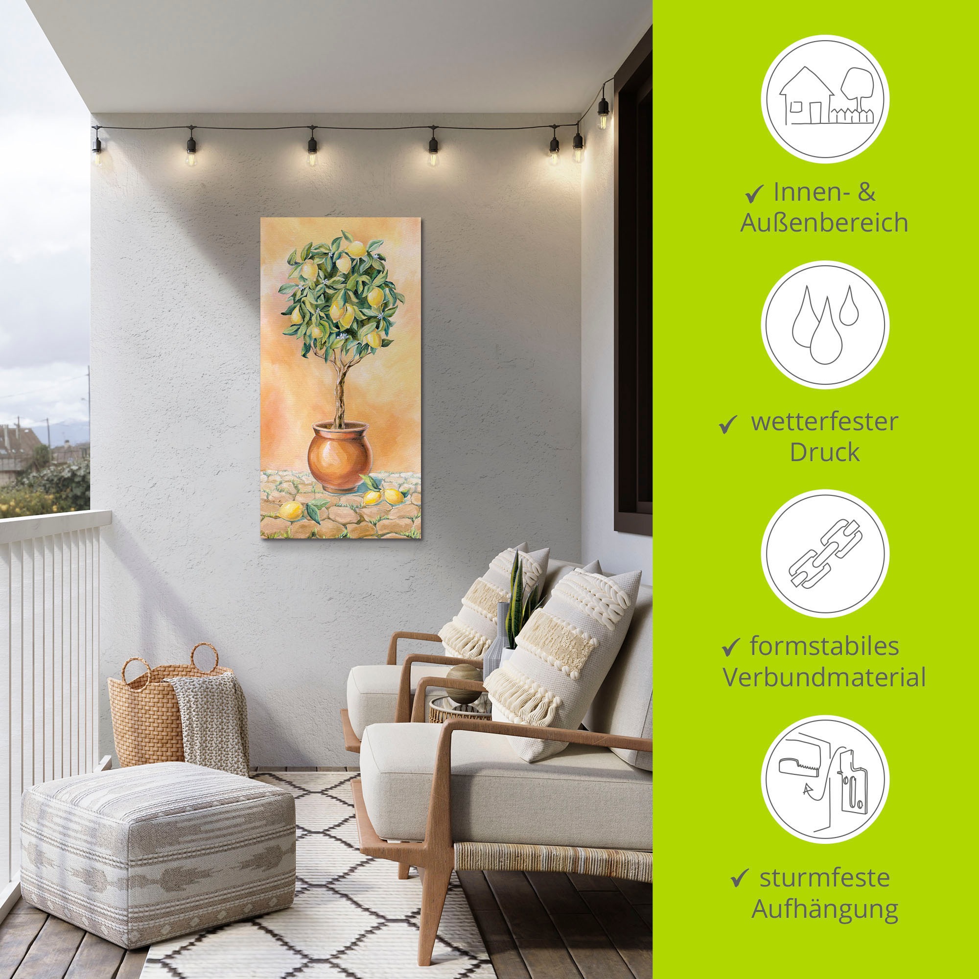Artland Wandbild »Zitronenbaum I«, Pflanzen, (1 St.), als Alubild, Outdoorbild, Leinwandbild in verschied. Größen