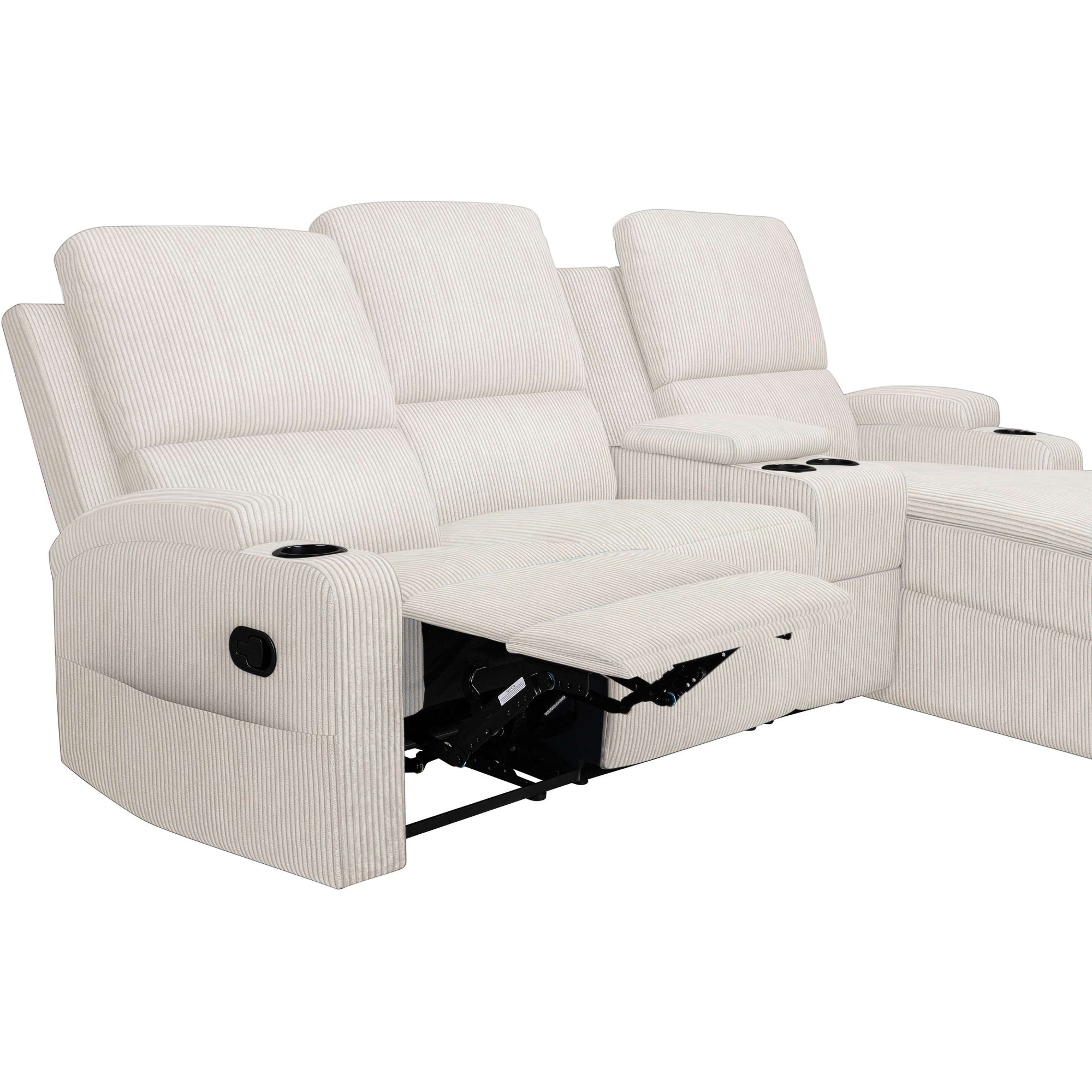 Home affaire Ecksofa »NAPORI Multimediasofa, 3er Kinosessel XXL, L-Form, Cord«, Kinosofa mit Relaxfunktion, Getränkehalter, Staufach und Staukasten
