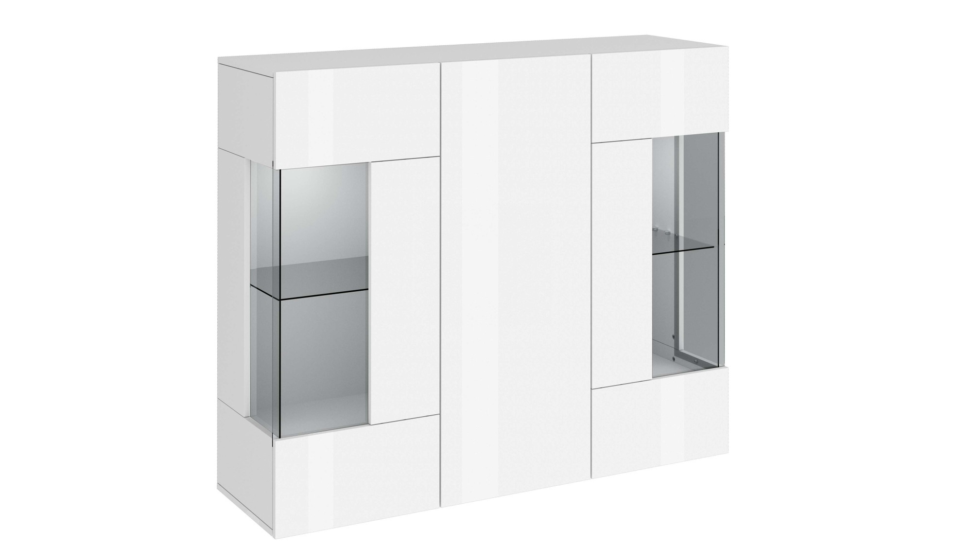 INOSIGN Highboard »Egypt, Highboard, Hochschrank, Hochkommode, Vitrine«, mit 3 Türen davon 2 mit Glaseinsatz,kompl. Hochglanz lack.,Breite 135