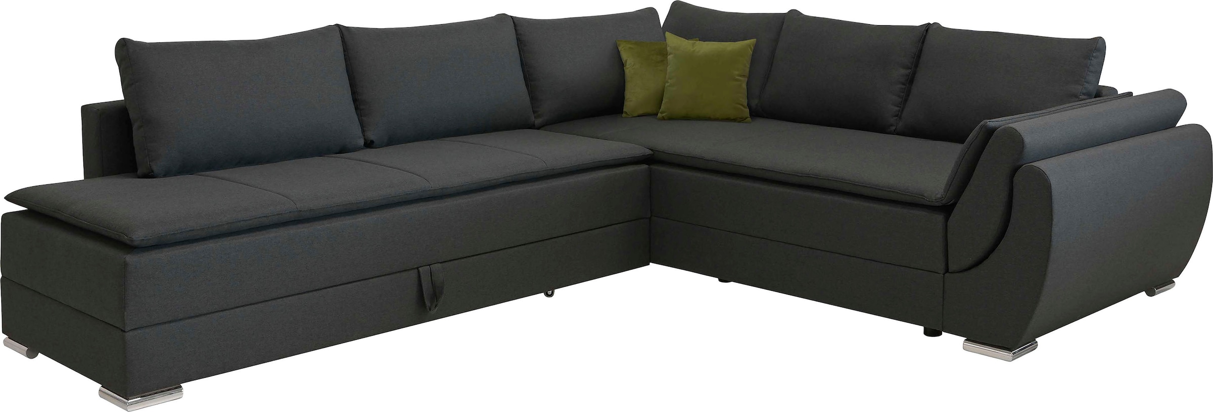 INOSIGN Ecksofa »Göteborg«, mit Boxspring-Bettfunktion und Bettkasten, Dauerschlaffunktion, Topper