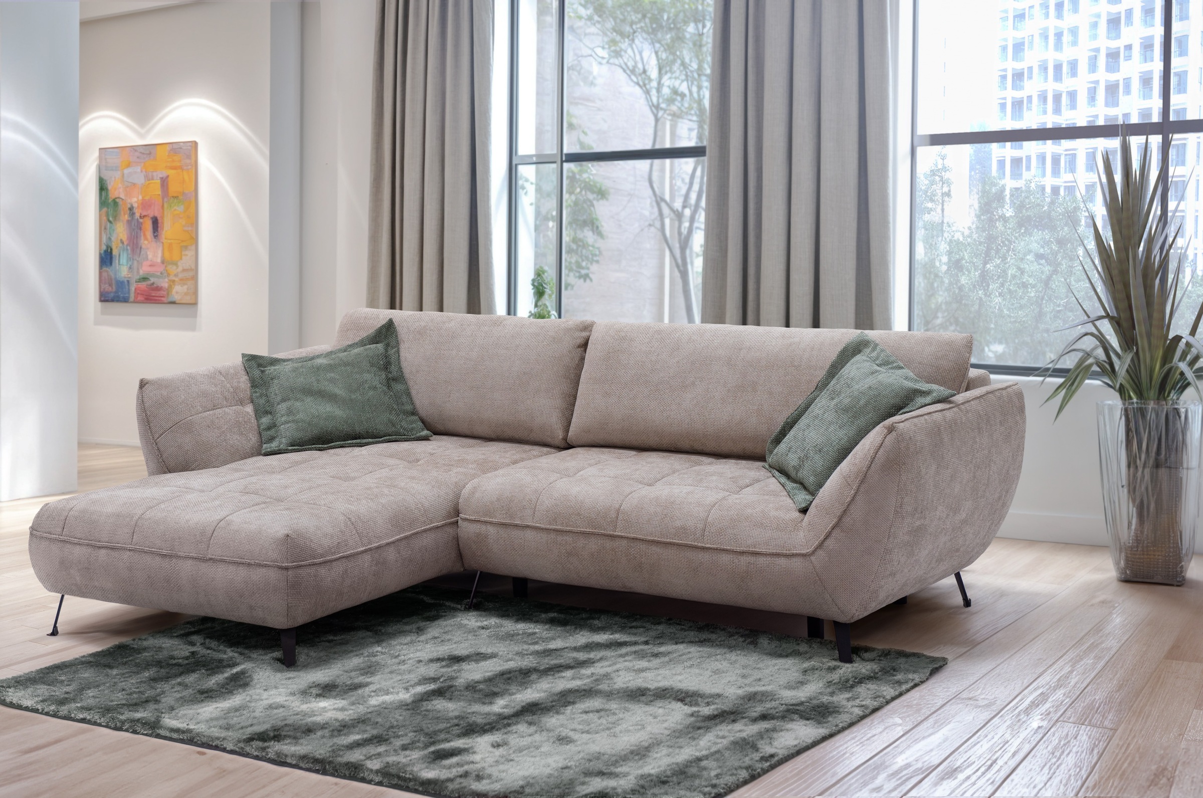 exxpo - sofa fashion Ecksofa »Samoa, bequem&modern, mit Easy-Lift-Bettfunkt günstig online kaufen