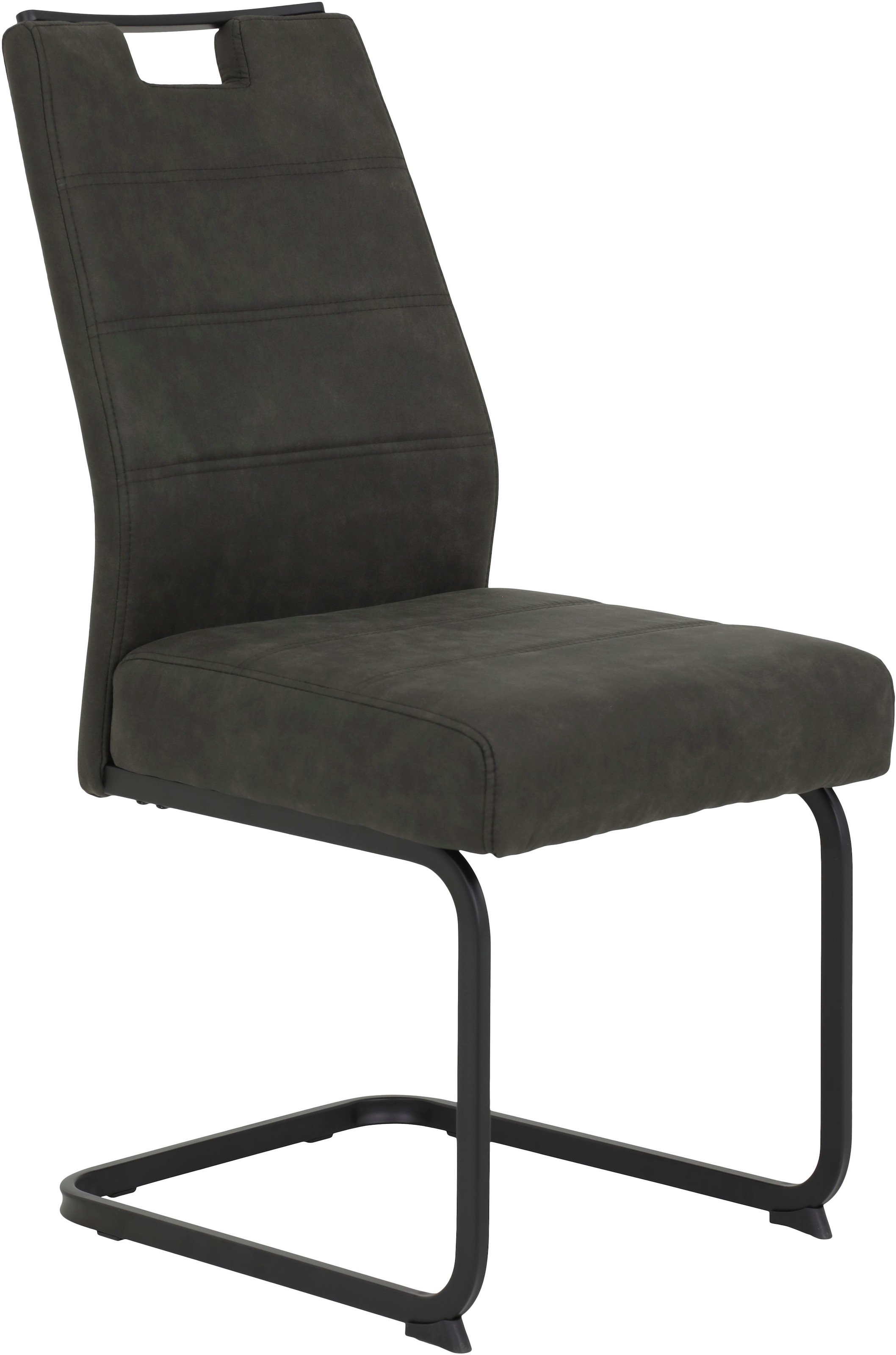 HELA Freischwinger »KERSTIN«, (Set), 4 St., Microfaser VINTAGE-Polyester, Freischwinger, XL Sitzbreite, Griff, Vintage Optik, 140kg belastbar