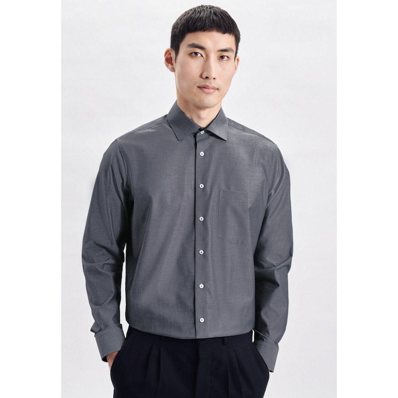 SEIDENSTICKER Businesshemd »Regular« Regular Langarm Kentkragen Uni dunkelblau XXL46 - normale Ärmellängen normale Ärmellängen XXL46 Passform: Regular