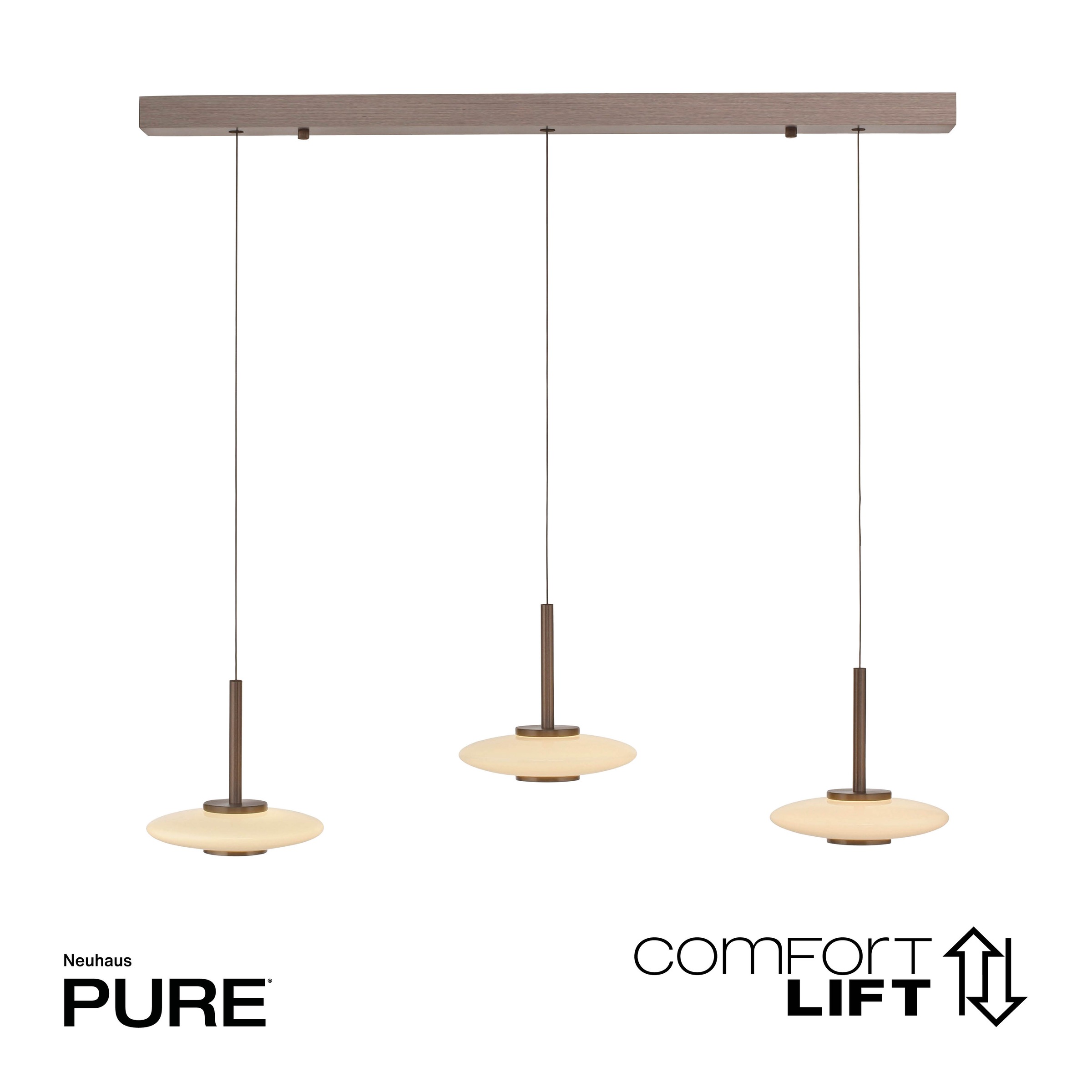 Neuhaus PURE LED Pendelleuchte »PURE Vitrum« LED-Board 1 Stk. Warmweiß Comfort Lift, dimmfähig über separaten Tronicdimmer