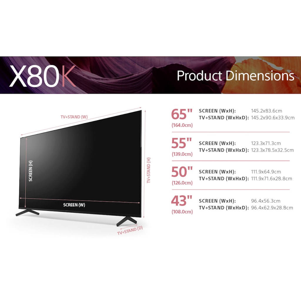 Sony LCD-LED Fernseher »KD-43X81K«, 108 cm/43 Zoll, 4K Ultra HD, Google TV-Smart-TV