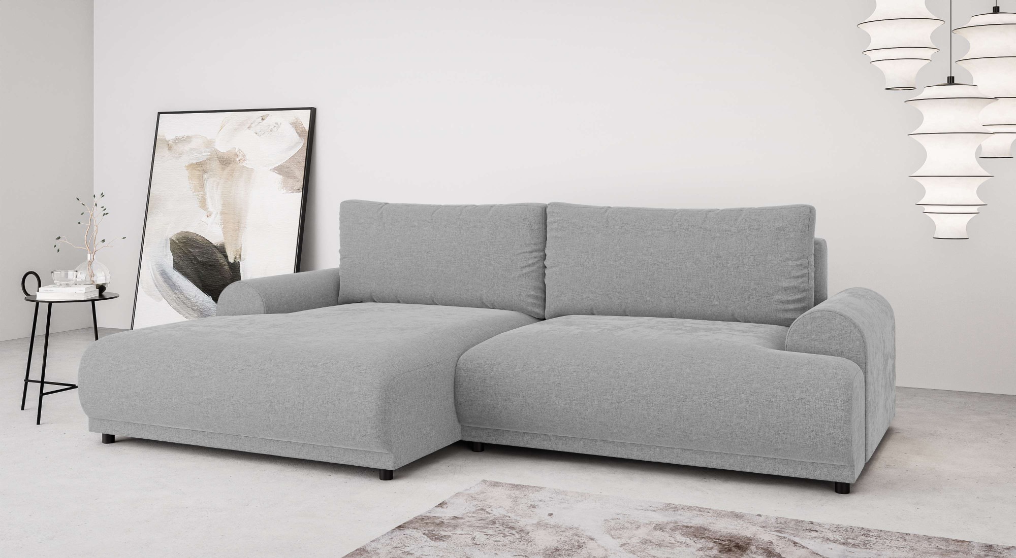 Home affaire Ecksofa »Marsby, mit Bettfunktion und Bettkasten, Maße: B/H/T günstig online kaufen