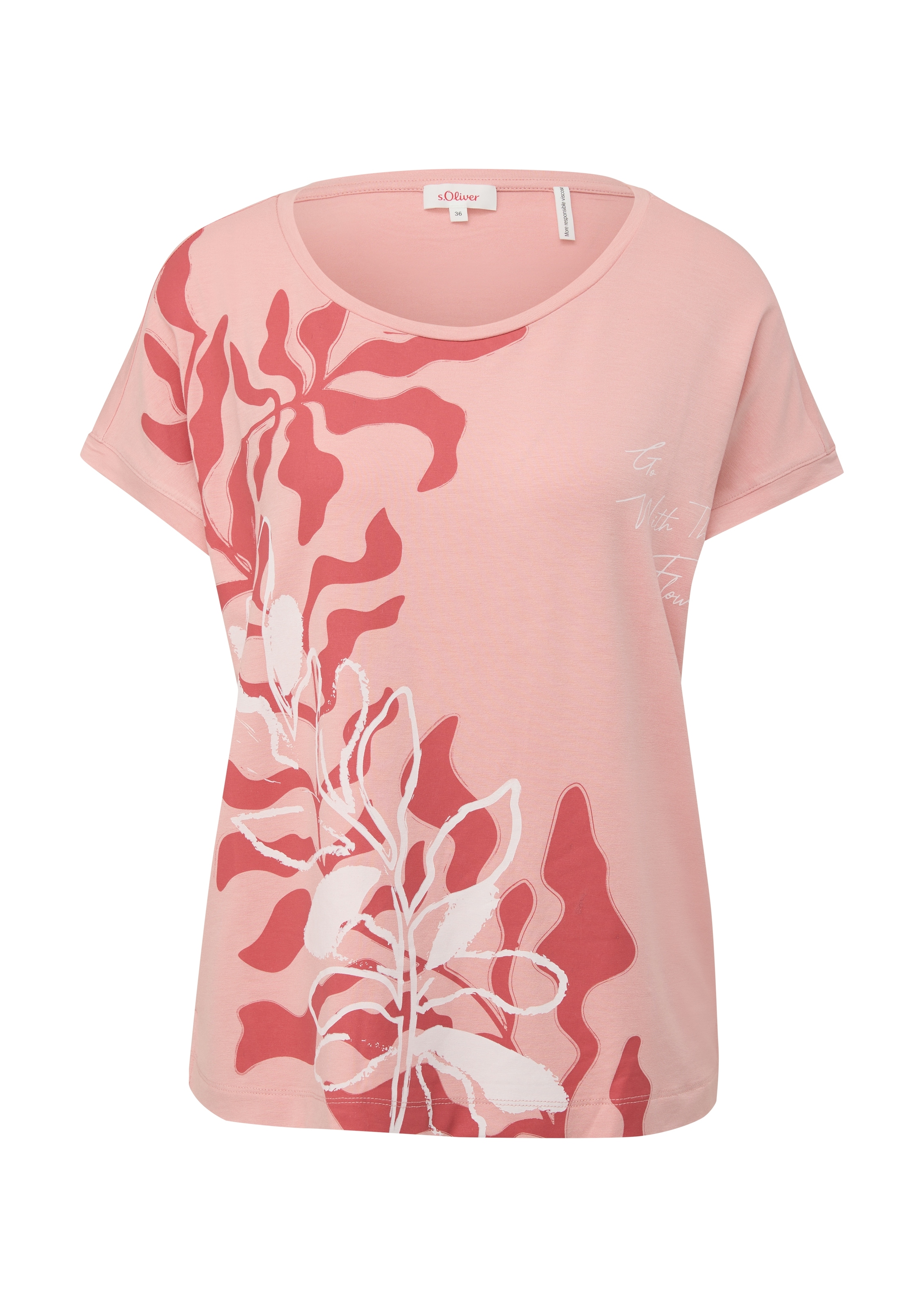 s.Oliver Print-Shirt, mit großem Floral-Print