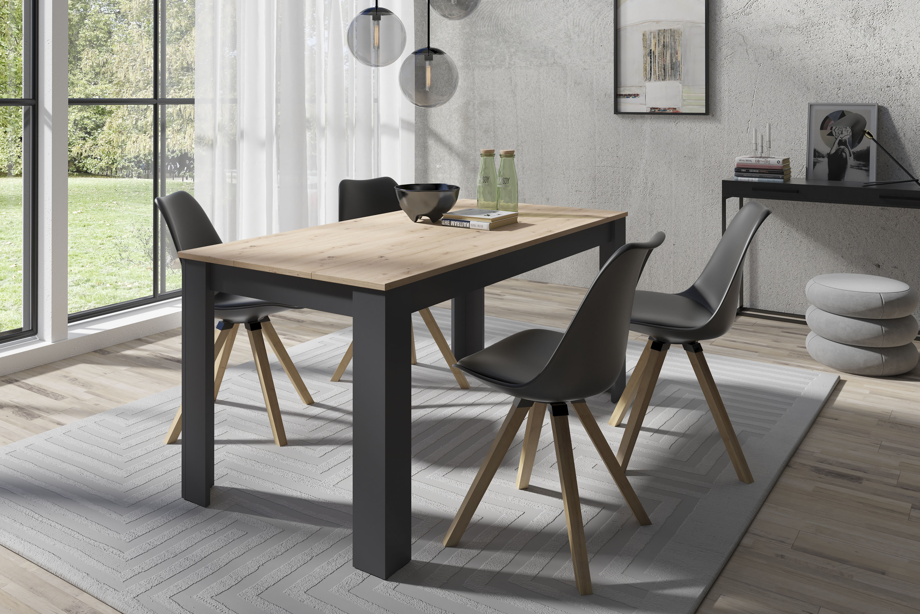 byLIVING Essgruppe »Kira« Set, 5 Stk. tlg. modernes Set mit 4 Stühlen in me günstig online kaufen