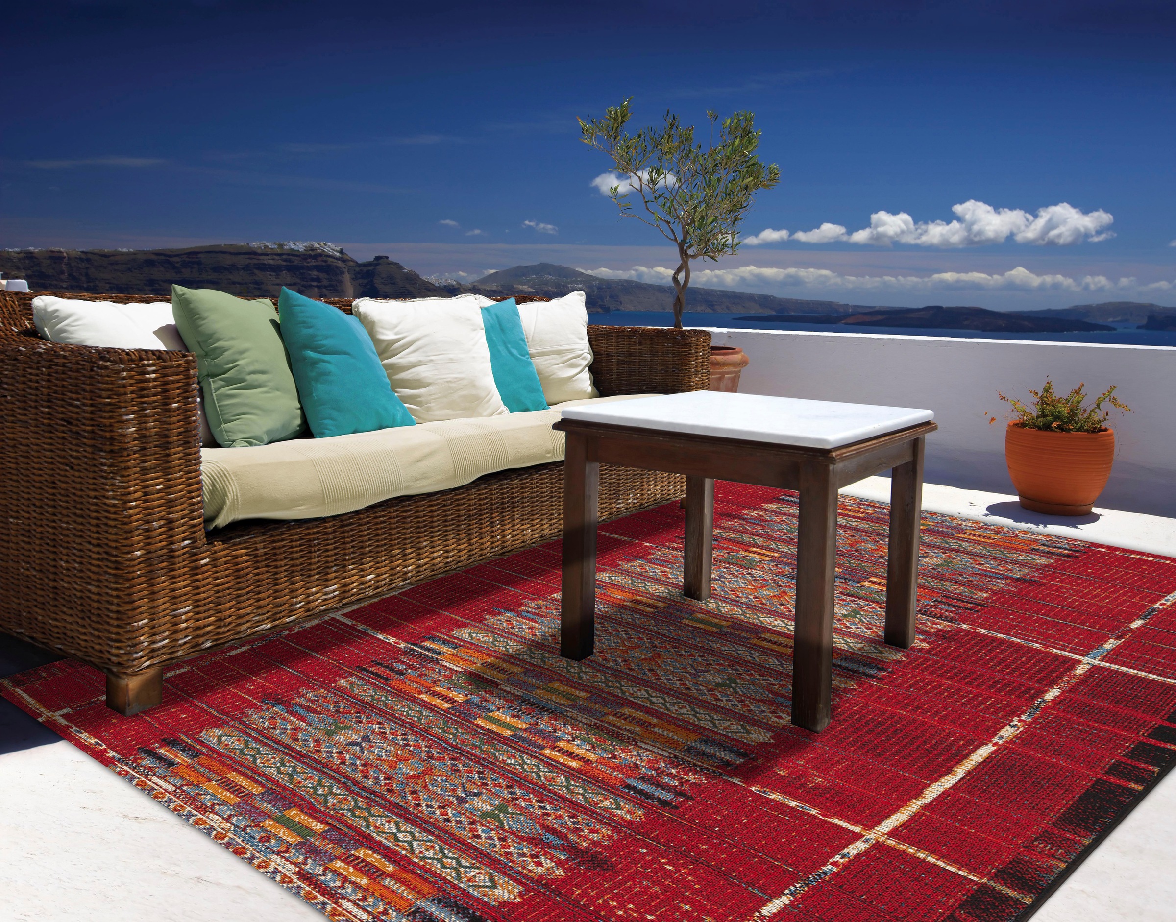 Gino Falcone Teppich Style, Ethno 38«, geeignet Outdoor »Outdoor-Africa bestellen In- auf und Flachgewebe, Raten rechteckig