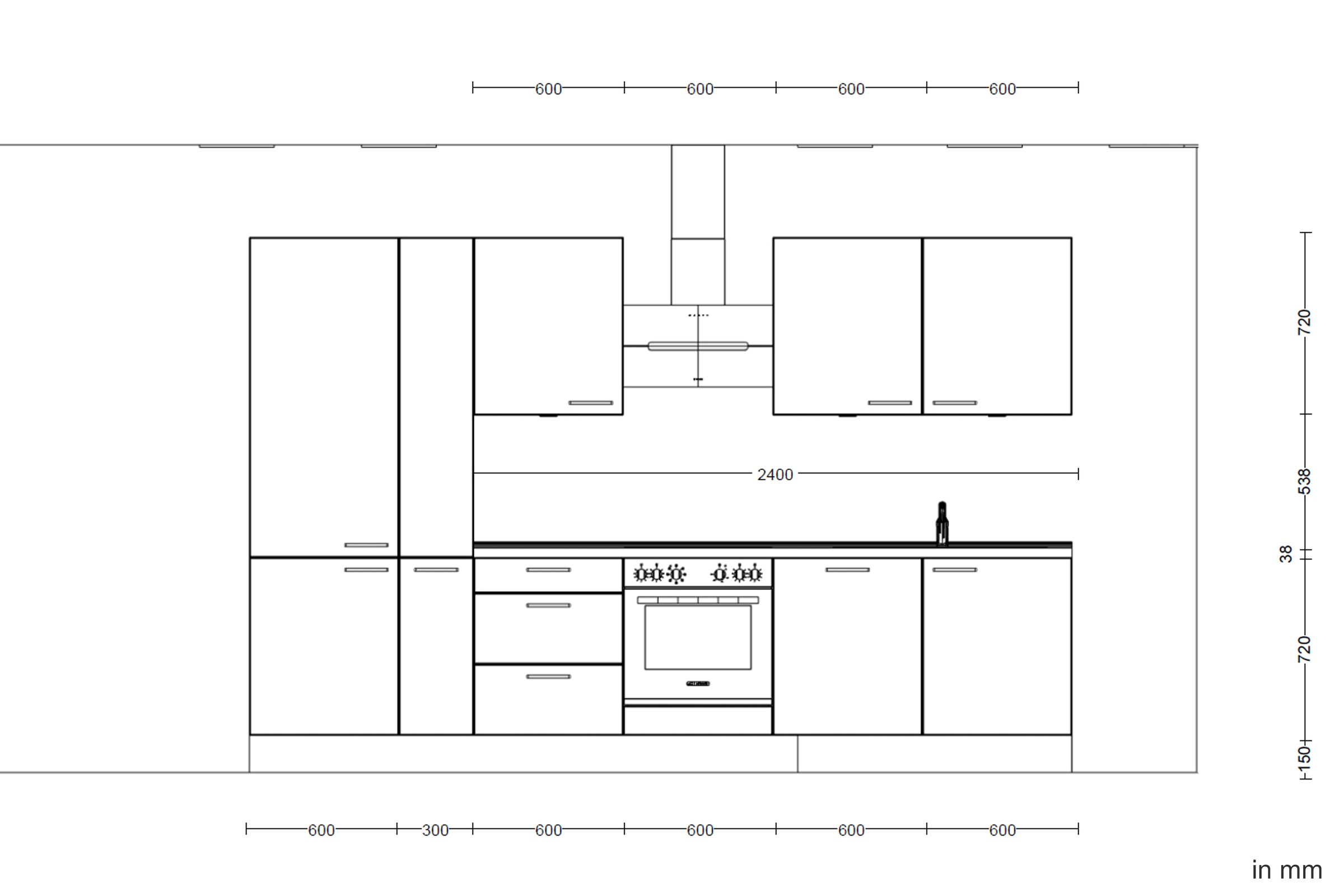 nobilia® Küchenzeile »"Cascada II"«, vormontiert, Breite 330 cm, Ausrichtung wählbar, wahlw. mit E-Geräten