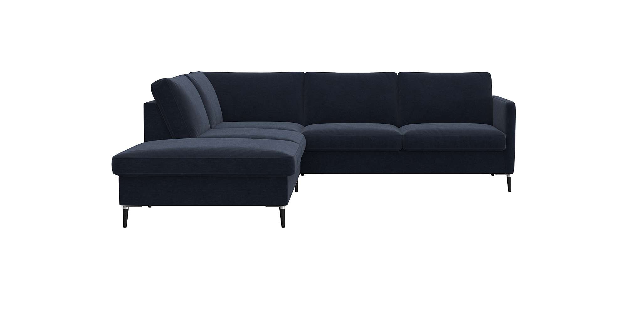 FLEXLUX Ecksofa »Fiore, L-Form«, schmale Armlehnen, Füße Alu/schwarz, B/T 2 günstig online kaufen
