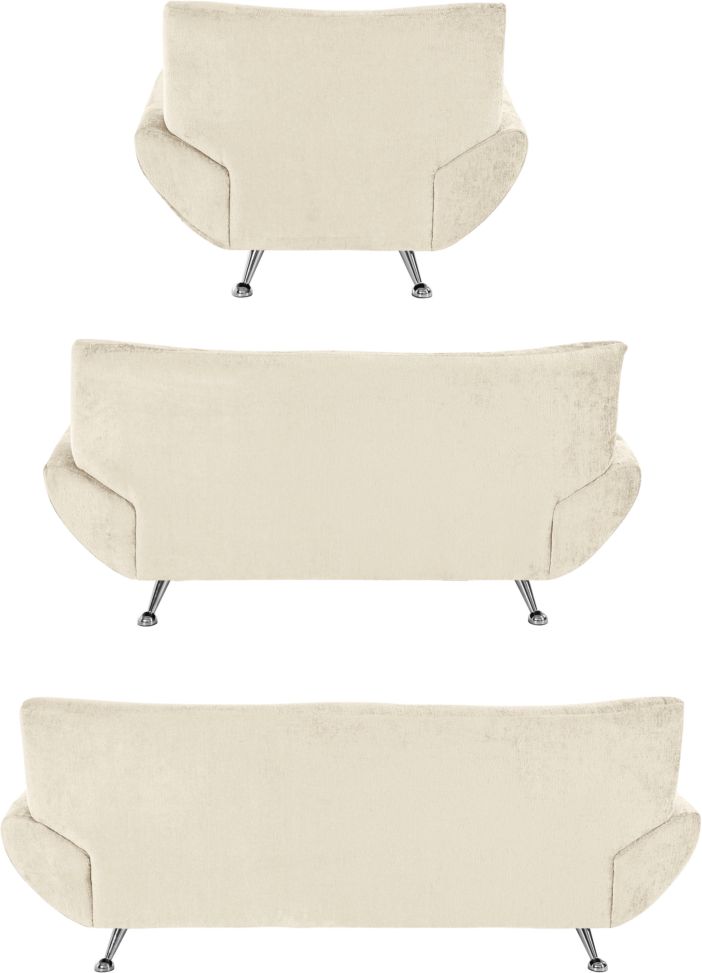INOSIGN Polstergarnitur »Saltare elegant und komfortabel, toller Fuß als Designelement«, (3 tlg.)